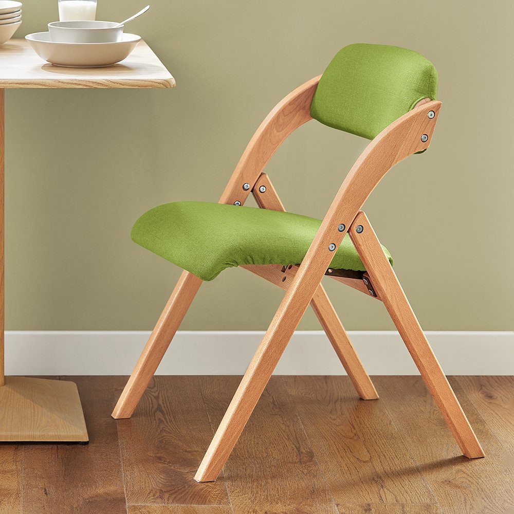 SoBuy FST92, Küchenstuhl Lehne Grün mit gepolsterter Klappstuhl Klappstuhl und grau Sitzfläche