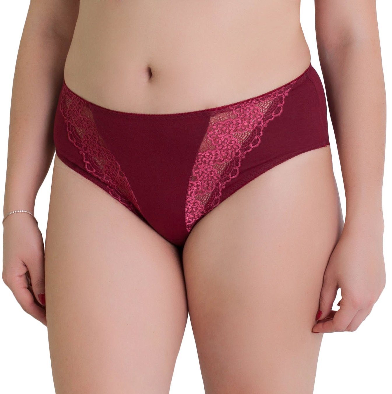 SERGE Taillenslip Maxi Slip in leuchtendem Bordeaux (Set, 1-St) hochwertiger Baumwollmix