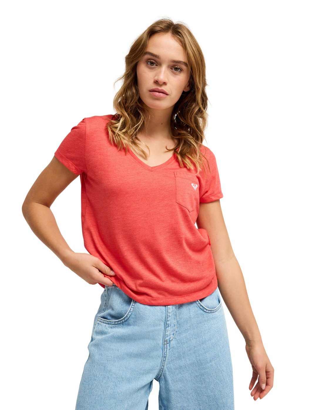 Roxy T-Shirt Laguna Green V Neck