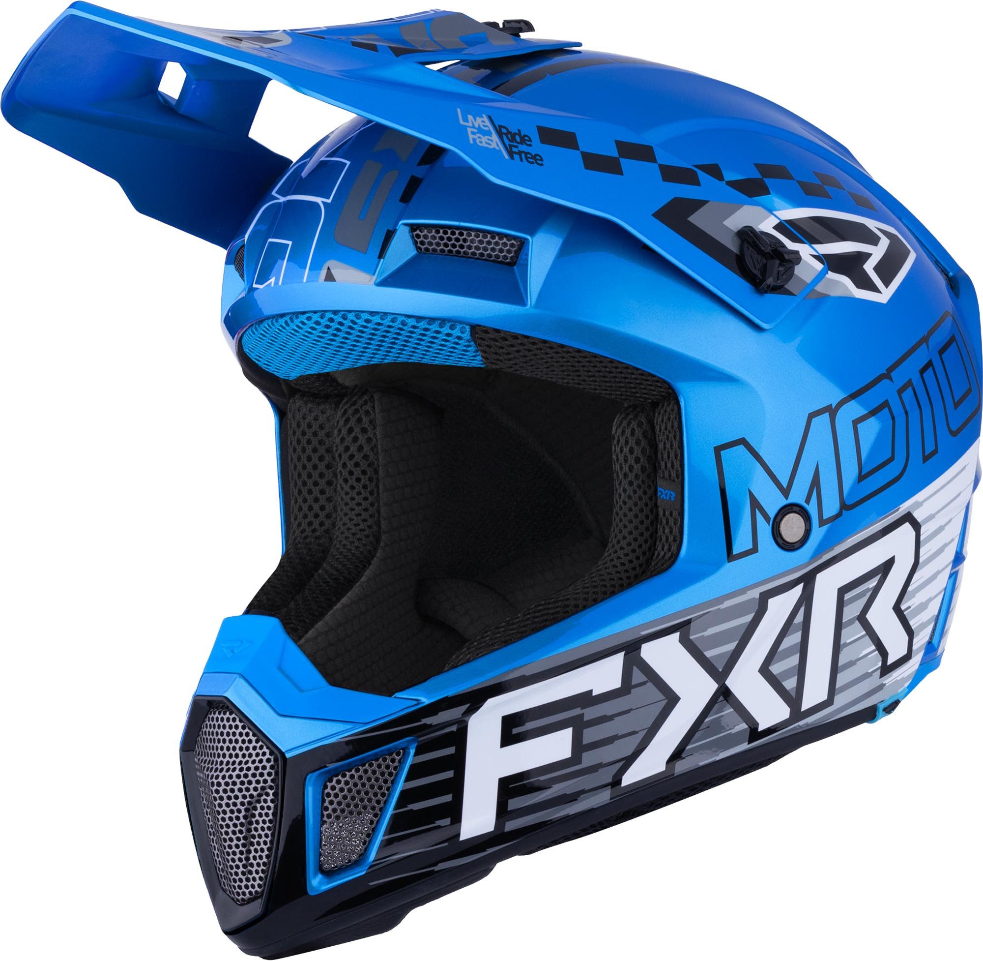 FXR Motocrosshelm Clutch Race Div Motocross Helm, Waschbar