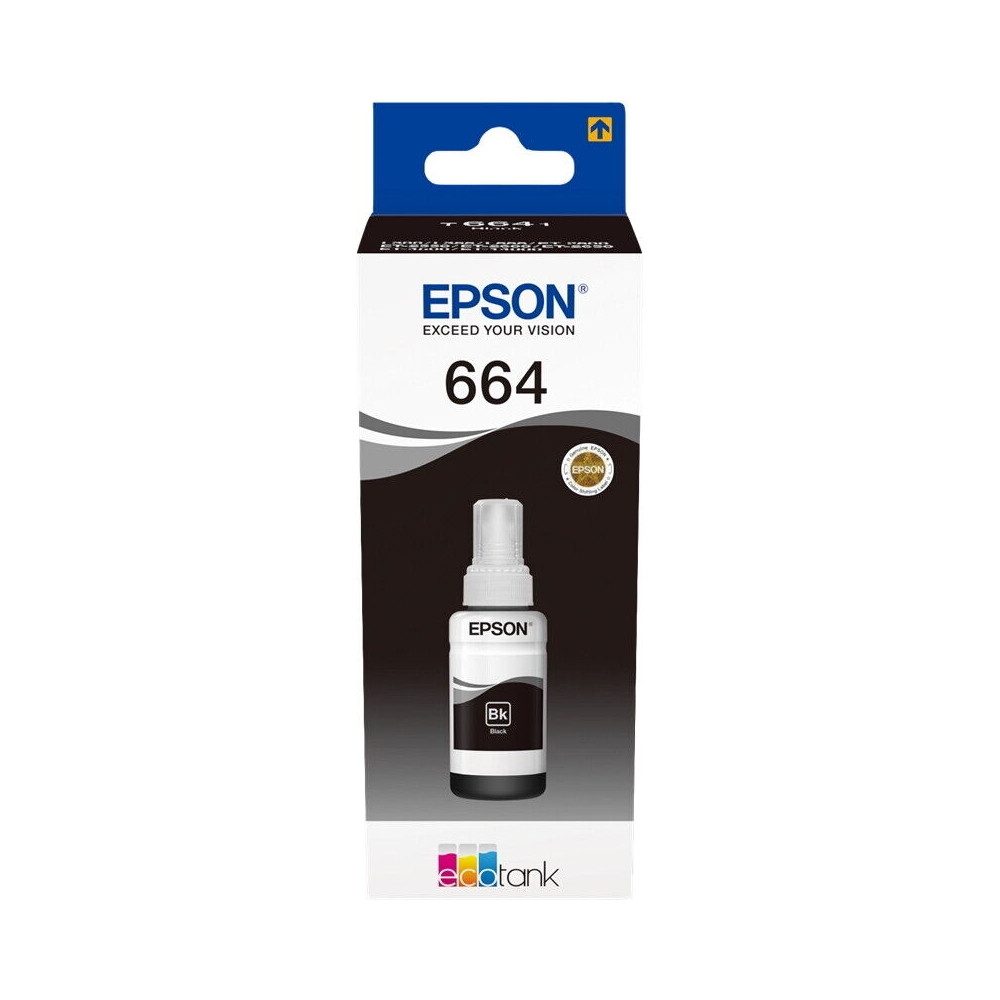 Epson Epson 664 Ecotank Nachfülltinte schwarz 70ml für Drucker. Nachfülltinte (für Epson, x, Wischfester Text)