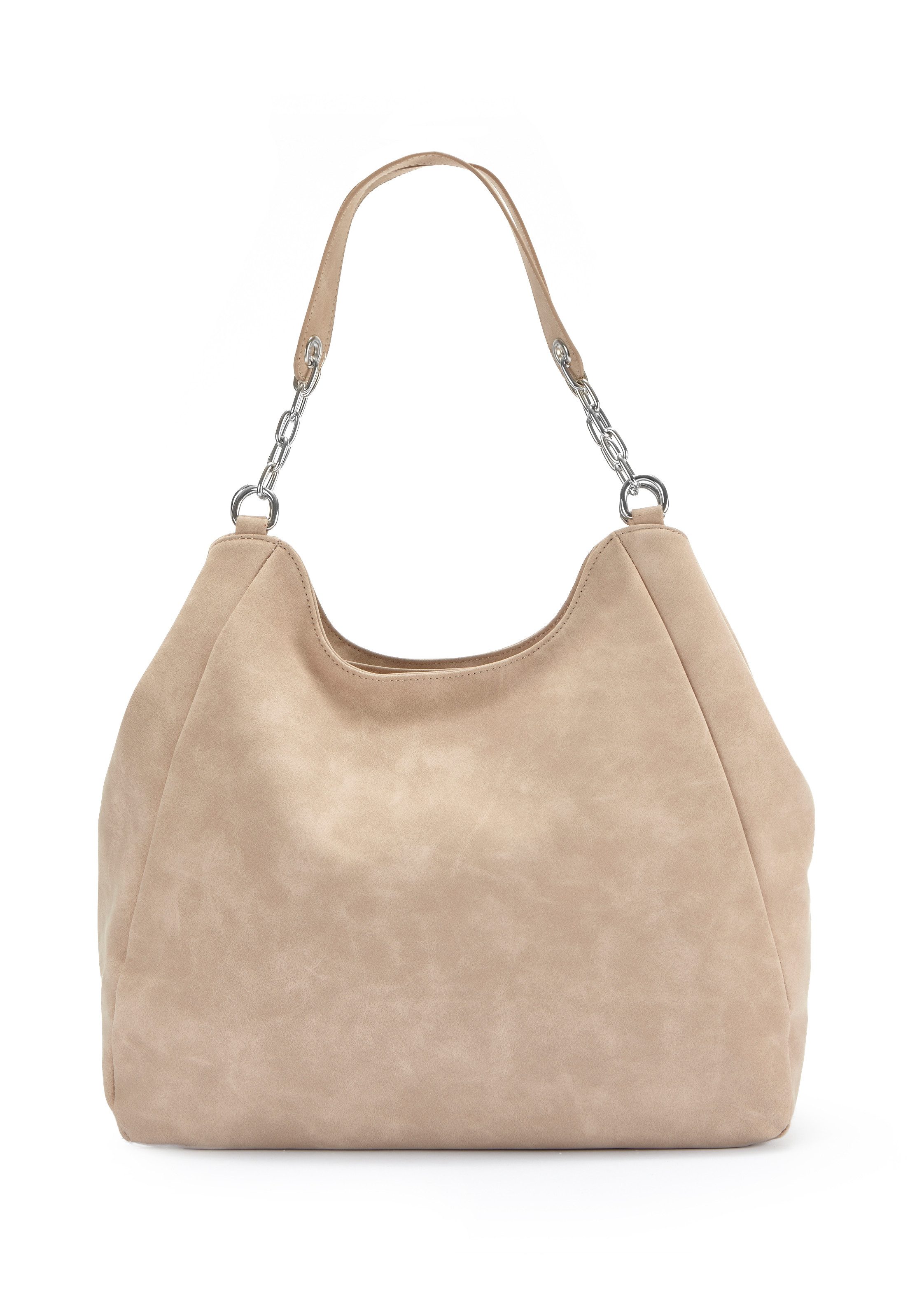 Vivance by Lascana Schultertasche Henkeltasche, Damentasche, Shopper, Einkaufstasche, Handtasche, mit silberfarbenen Ketten-Details VEGAN – Bild 2 von 4