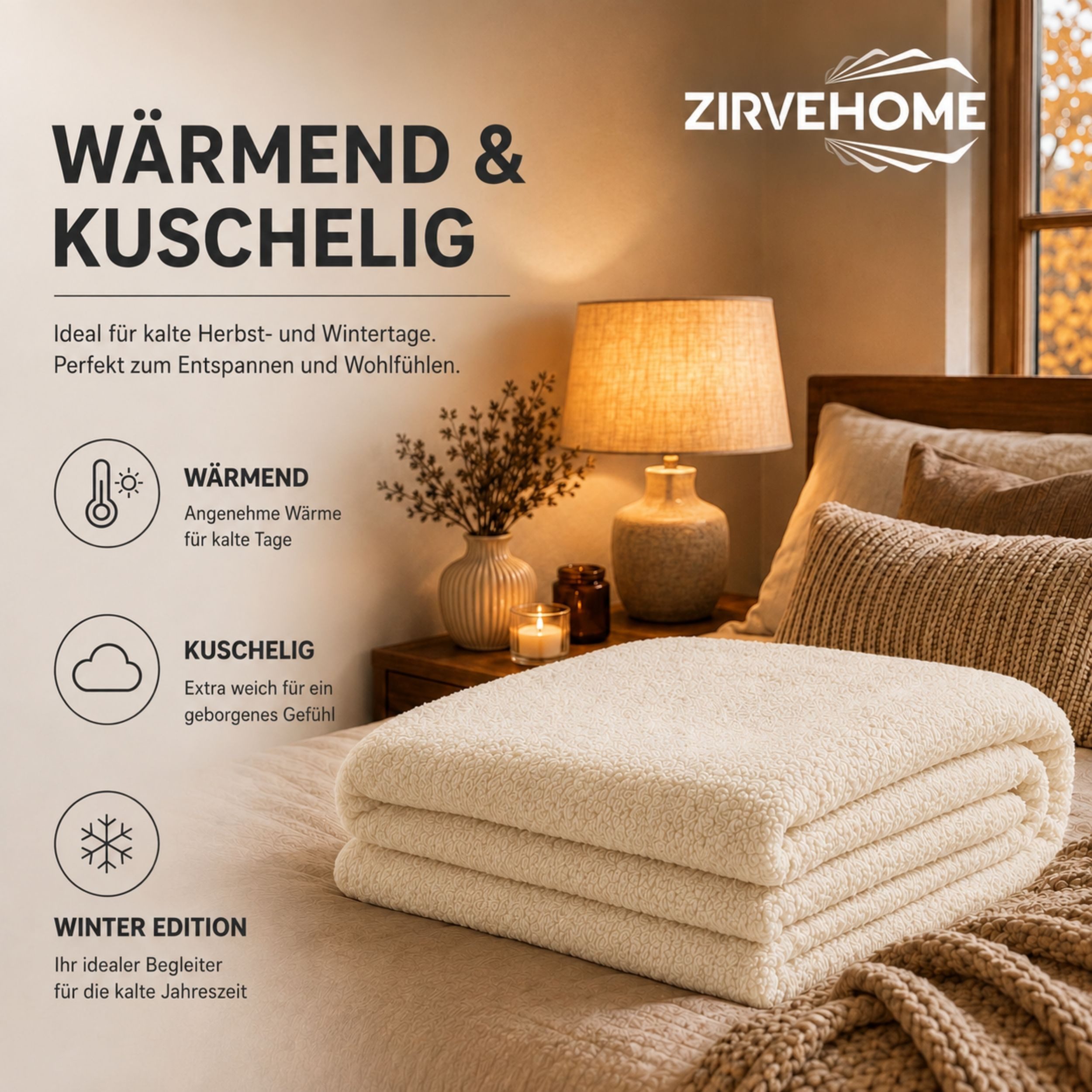 Wohndecke Kuscheldecke, ZIRVEHOME, CashmereTouch Wohndecke Fleece decke Kuschelig weich & Flauschig – Bild 3 von 5