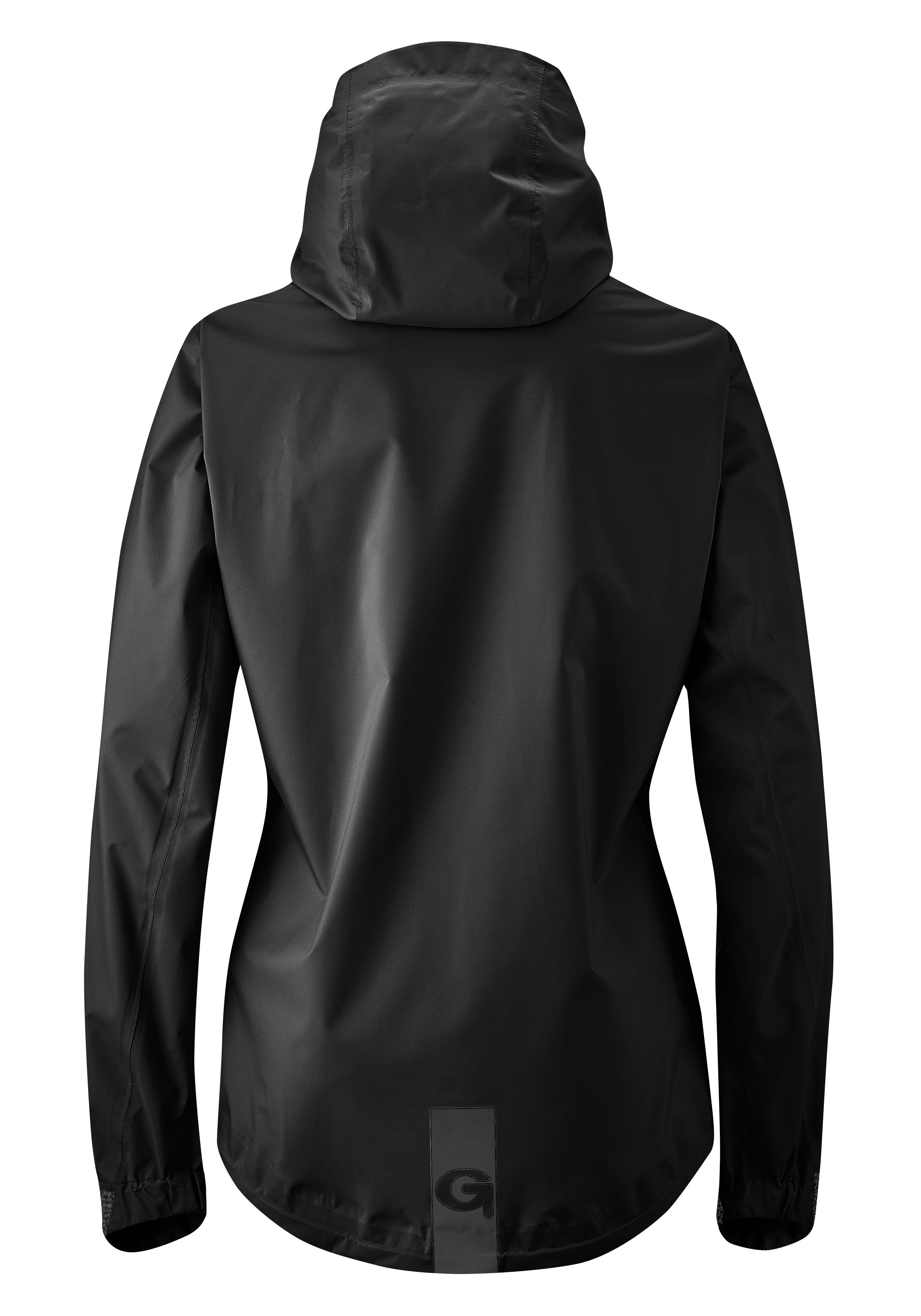 wasserdicht, schwarz Regenjacke Fahrradjacke Radjacke Gonso mit Damen und Sura Kapuze wind- Plus