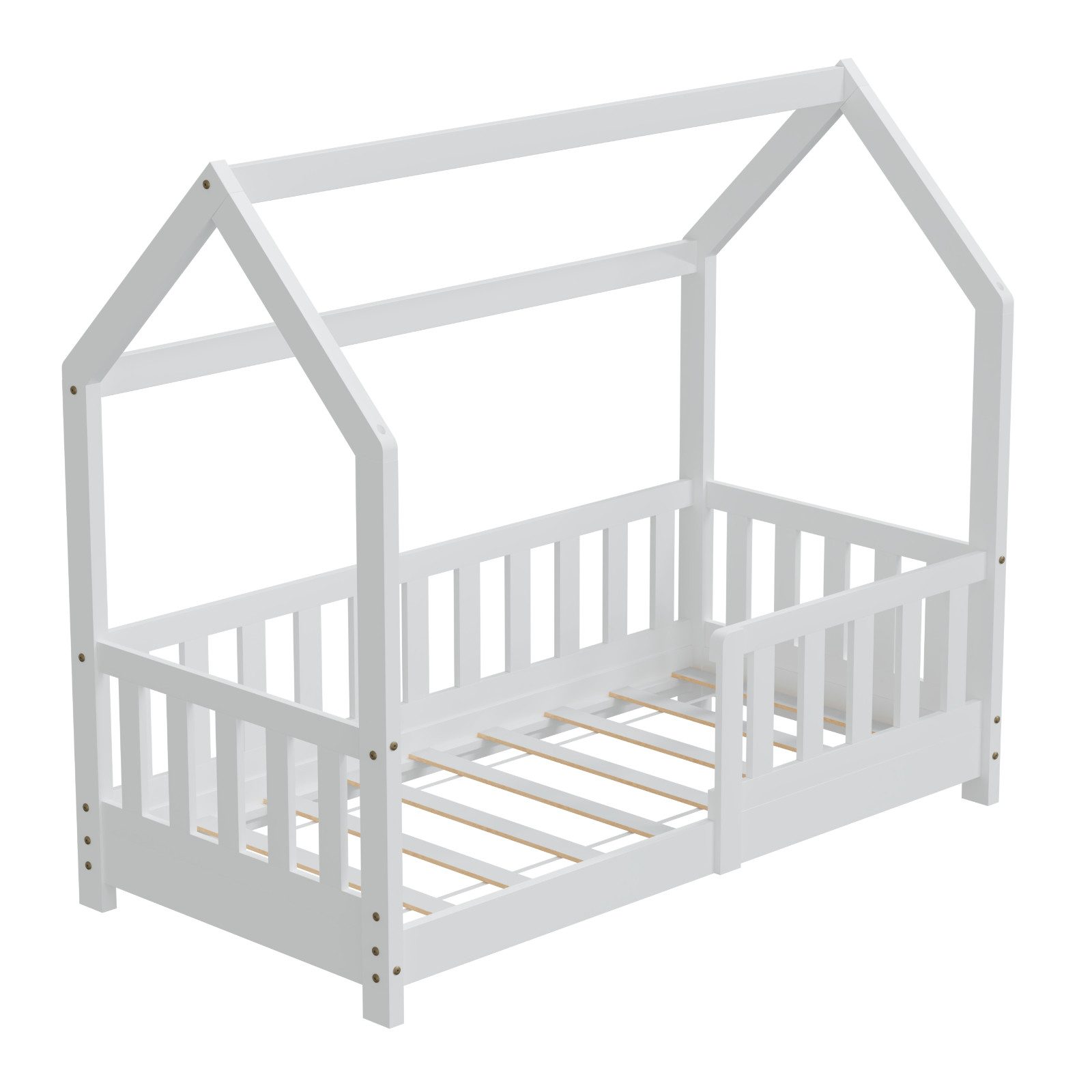 HAGO Kinderbett 70x140cm Weiß Hausbett Dach günstig online kaufen