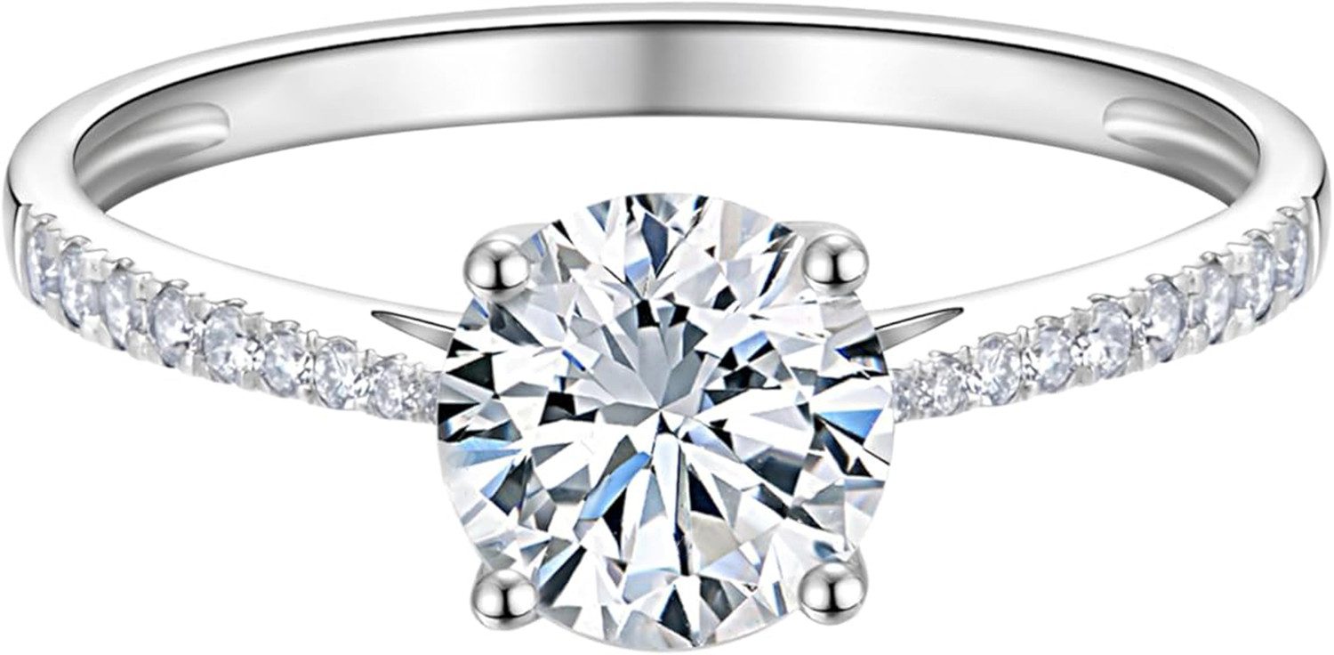 Jumpeak Diamantring 585 Gold, 1 Karat runder Diamant, Damen-Ehering mit echtem Diamanten, E, vs1, 3EX, IGI-Zertifikat Damen-Diamantring, Hochzeitsgeschenk