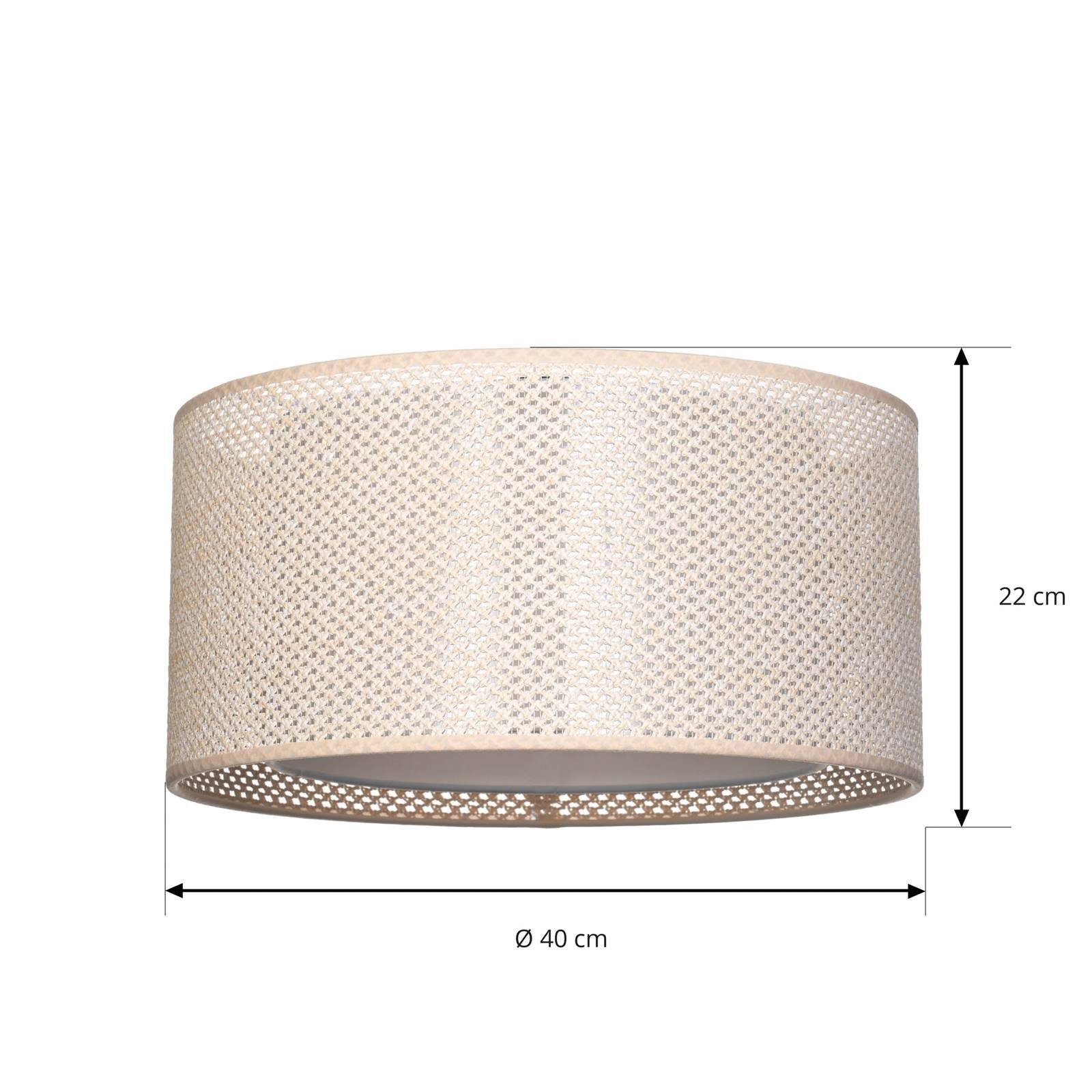 Lindby Deckenleuchte Soula, Ø 40 cm, beige, Kunststoff, E27 günstig online kaufen