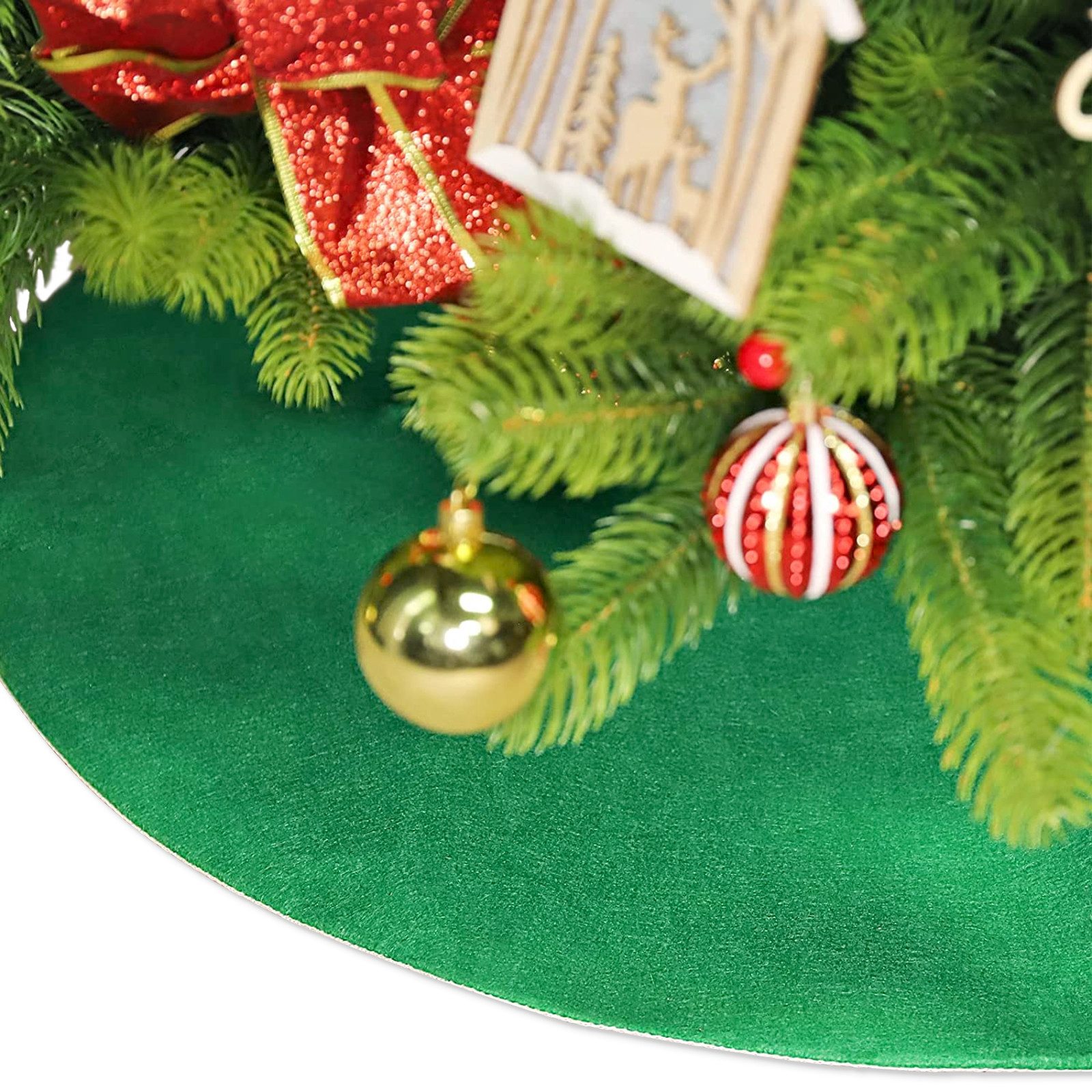 Salcar Weihnachtsbaumdecke Weihnachtsdeko, Christbaumschmuck, Christbaumdecke, Baumteppich Rund, Weihnachtsbaum Rock, Weihnachtsbaum Teppich für Weihnachtsbaumständer