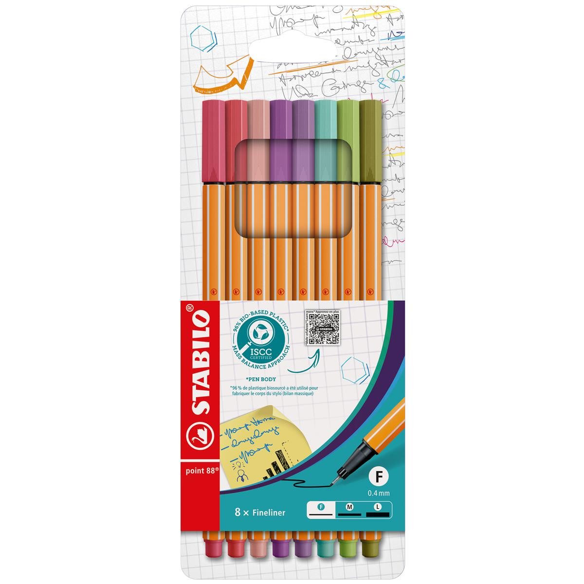 Fineliner STABILO point 88 Fineliner - 0,4 mm - 8er Etui
