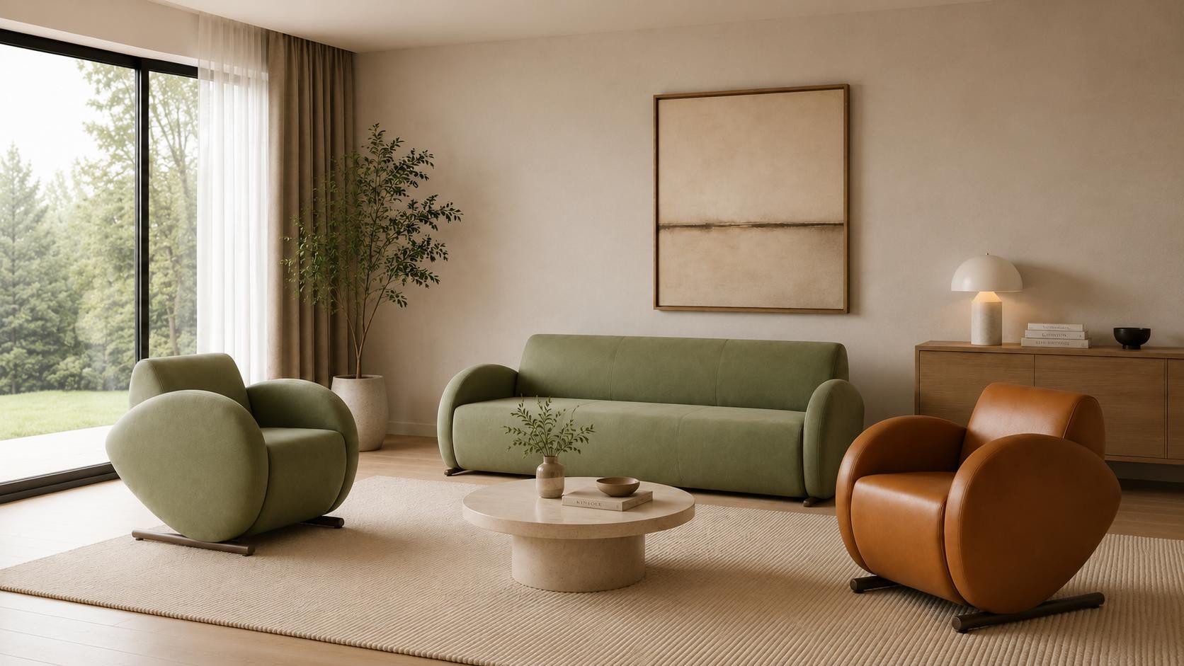 JVmoebel Polstergarnitur Dreisitzer Sofa Textil Zwei Sessel Textil Kunstleder Polstermöbel, (3-tlg., 3-tlg)