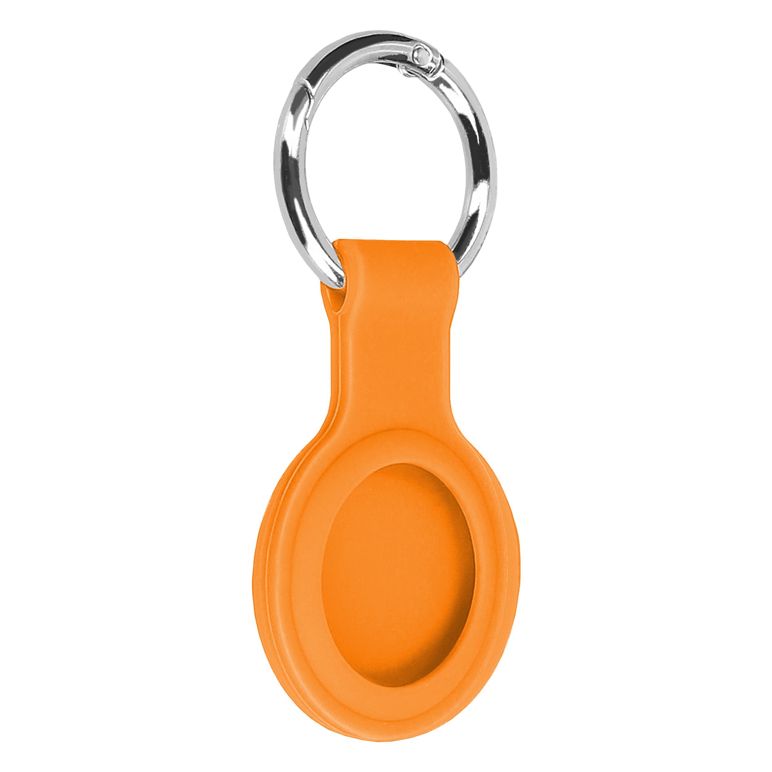 Cradys Schlüsselanhänger Schlüsselanhänger für AirTag aus Silikon orange