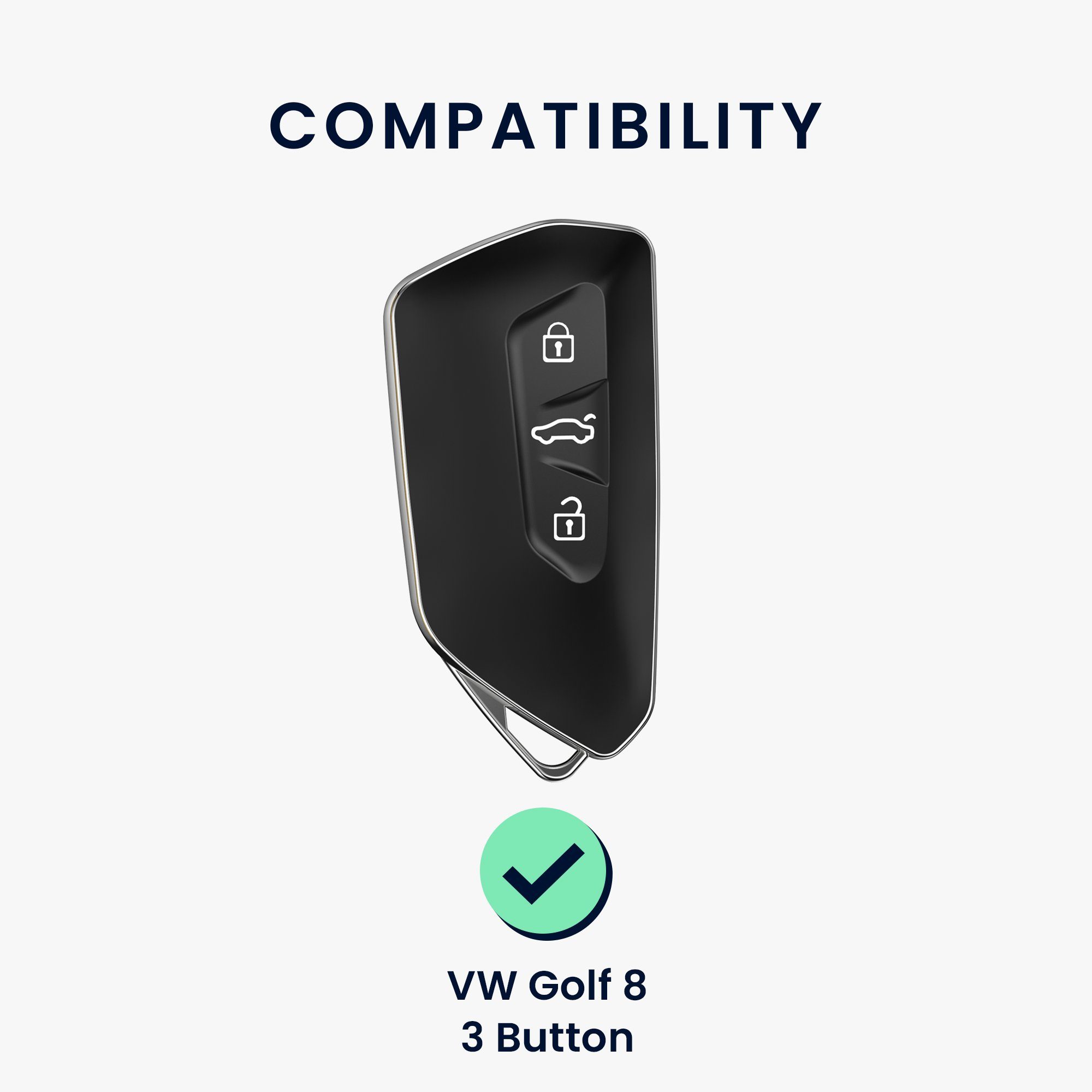 kwmobile Schlüsseltasche Autoschlüssel Hülle für 8, Schlüsselhülle Golf VW TPU