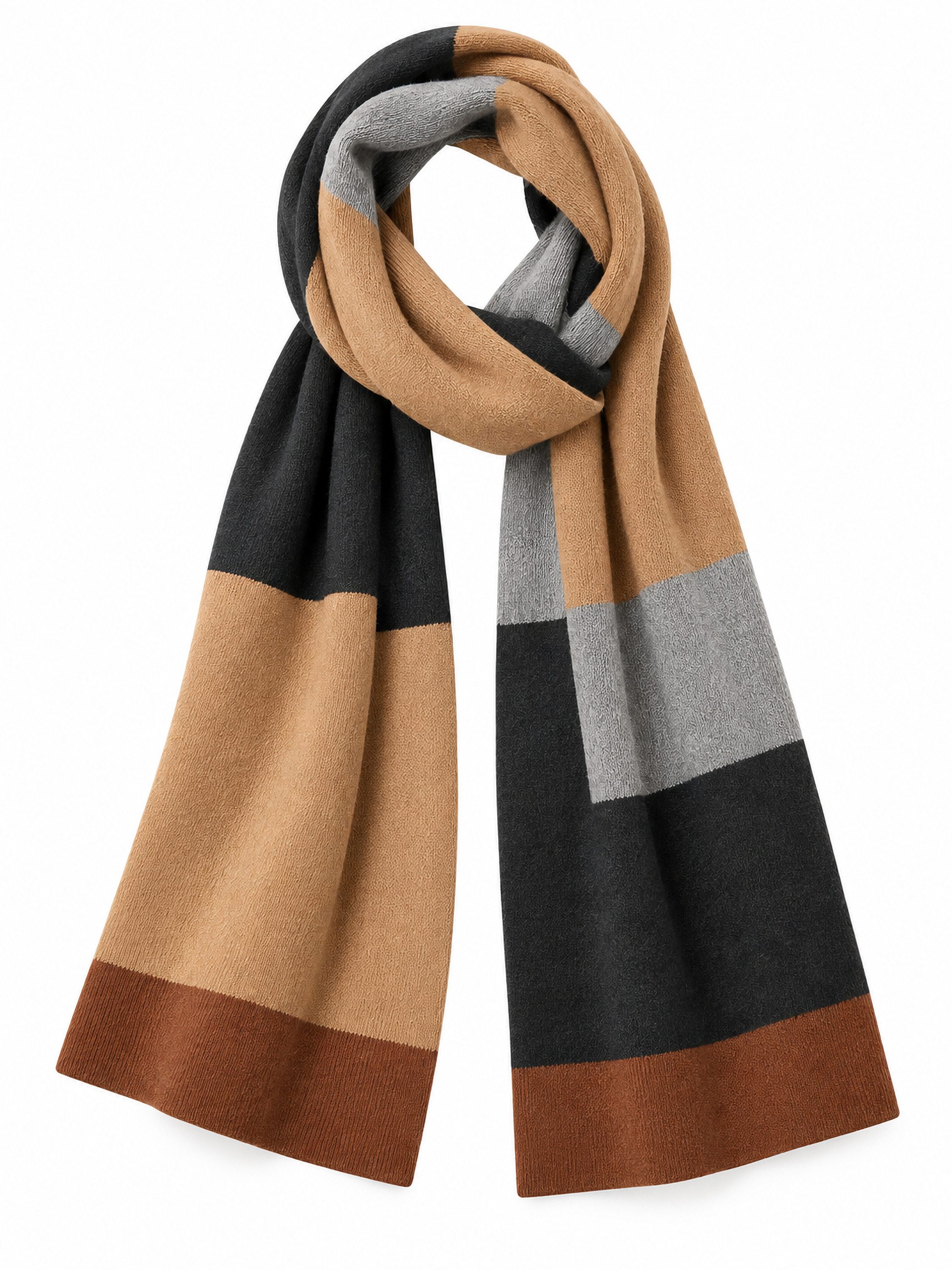 COLLEZIONE ALESSANDRO Wollschal Marmo, (1-St), mit schwarz-grau-braun Kombi, Made in Italy