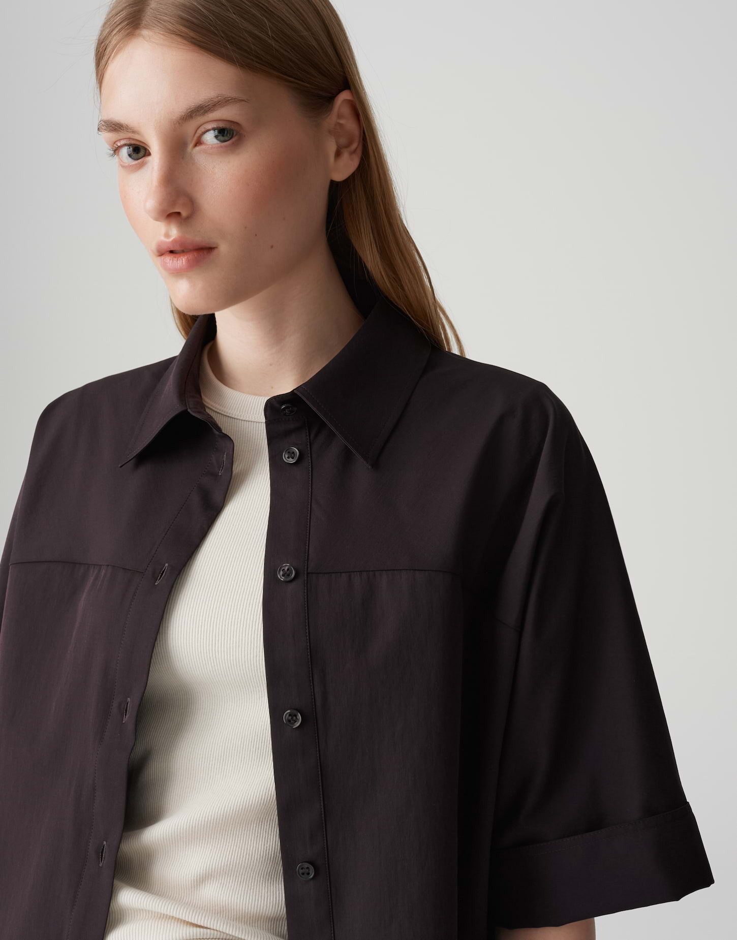 OPUS Kurzarmbluse FREPPY im Overshirt Stil