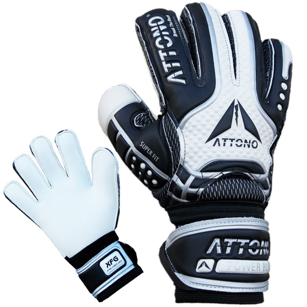 ATTONO Torwarthandschuhe Torwarthandschuhe "POWER BLOCK" Erwachsene Kinder Fingersave