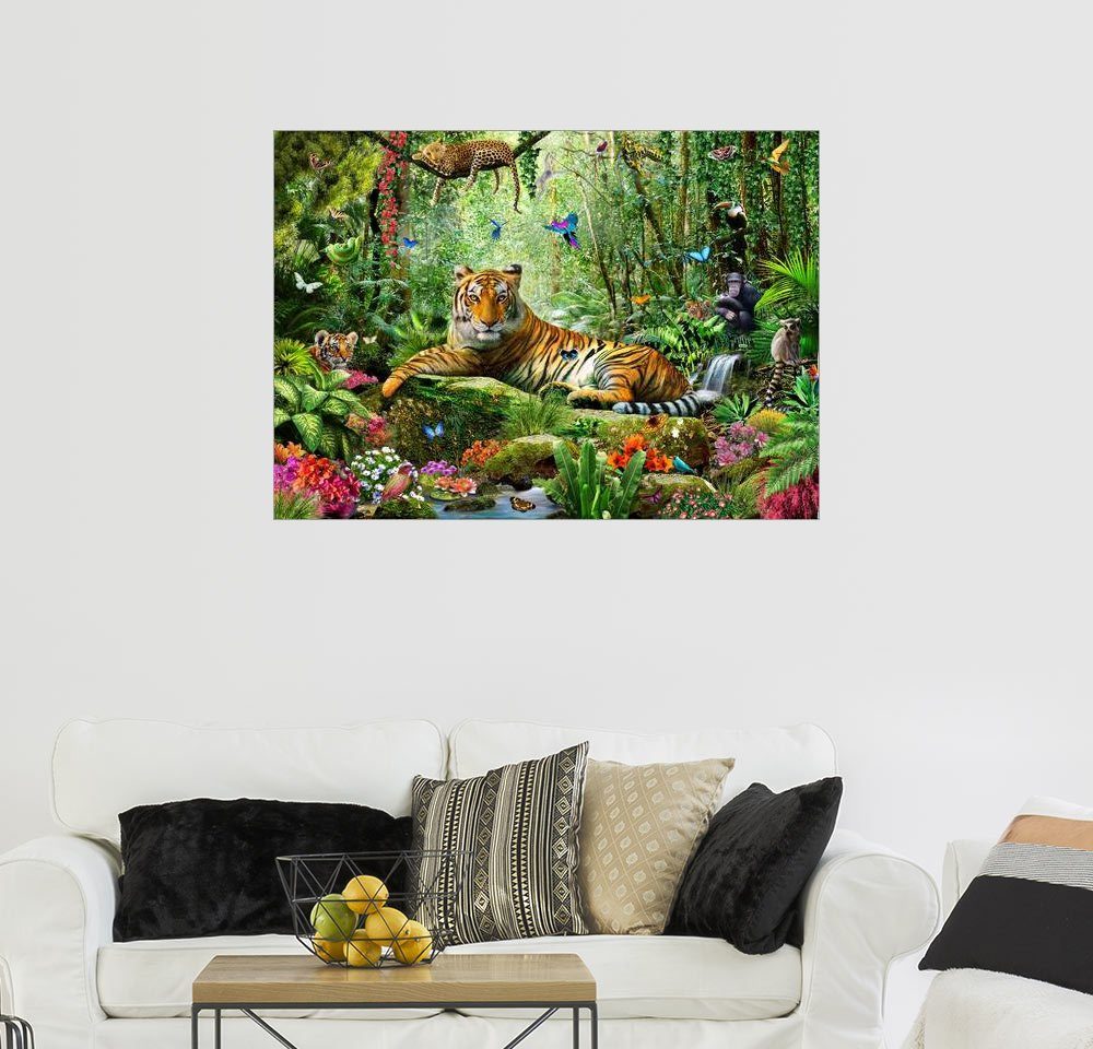 Posterlounge Wandbild, PremiumPoster Tiger im Dschungel