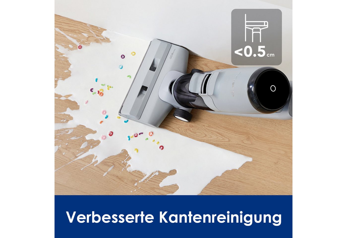 Tineco Nass-Trocken-Sauger Tineco iFLOOR 5 Breeze mit automatischer Selbstreinigung, 190 W, beutellos, 35 Min Akku, Tierhaarfilter, Hartbodenreiniger, Doppeltank