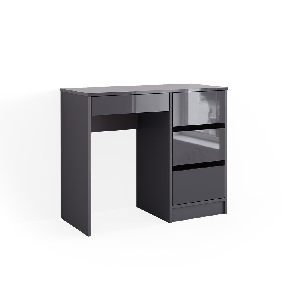Vicco Schreibtisch Sherry, Anthrazit Hochglanz, 90 x 40 cm mit Schubladen günstig online kaufen
