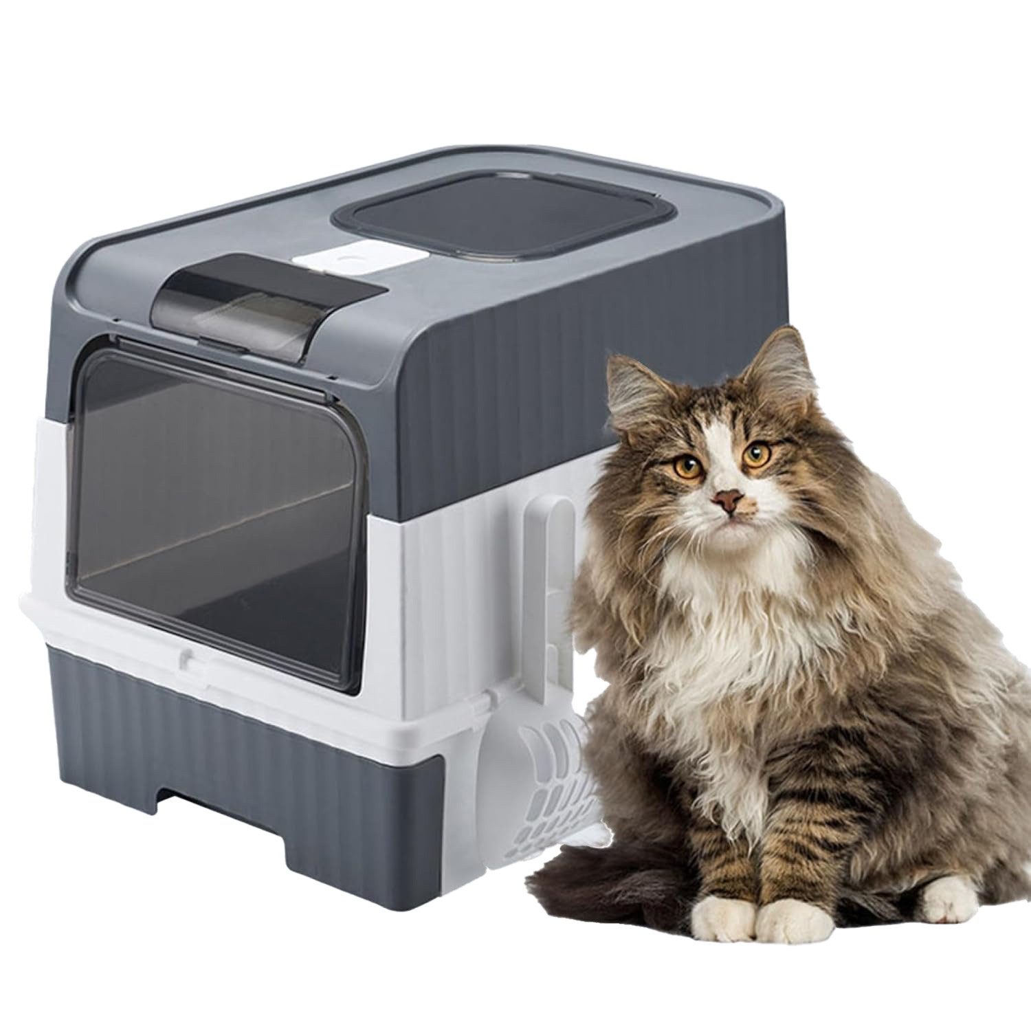Katzentoilette Katzentoilette groß voller Deckel 2 Wege Ein Ausgang