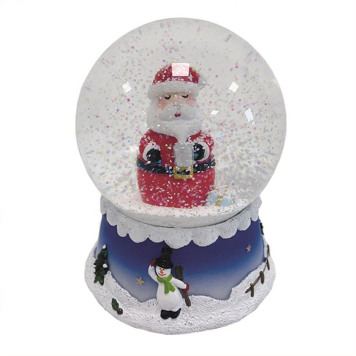 BURI Dekofigur Schneekugel-Spieluhr mit Weihnachtsmelodie Weihnachtsmann Sc günstig online kaufen