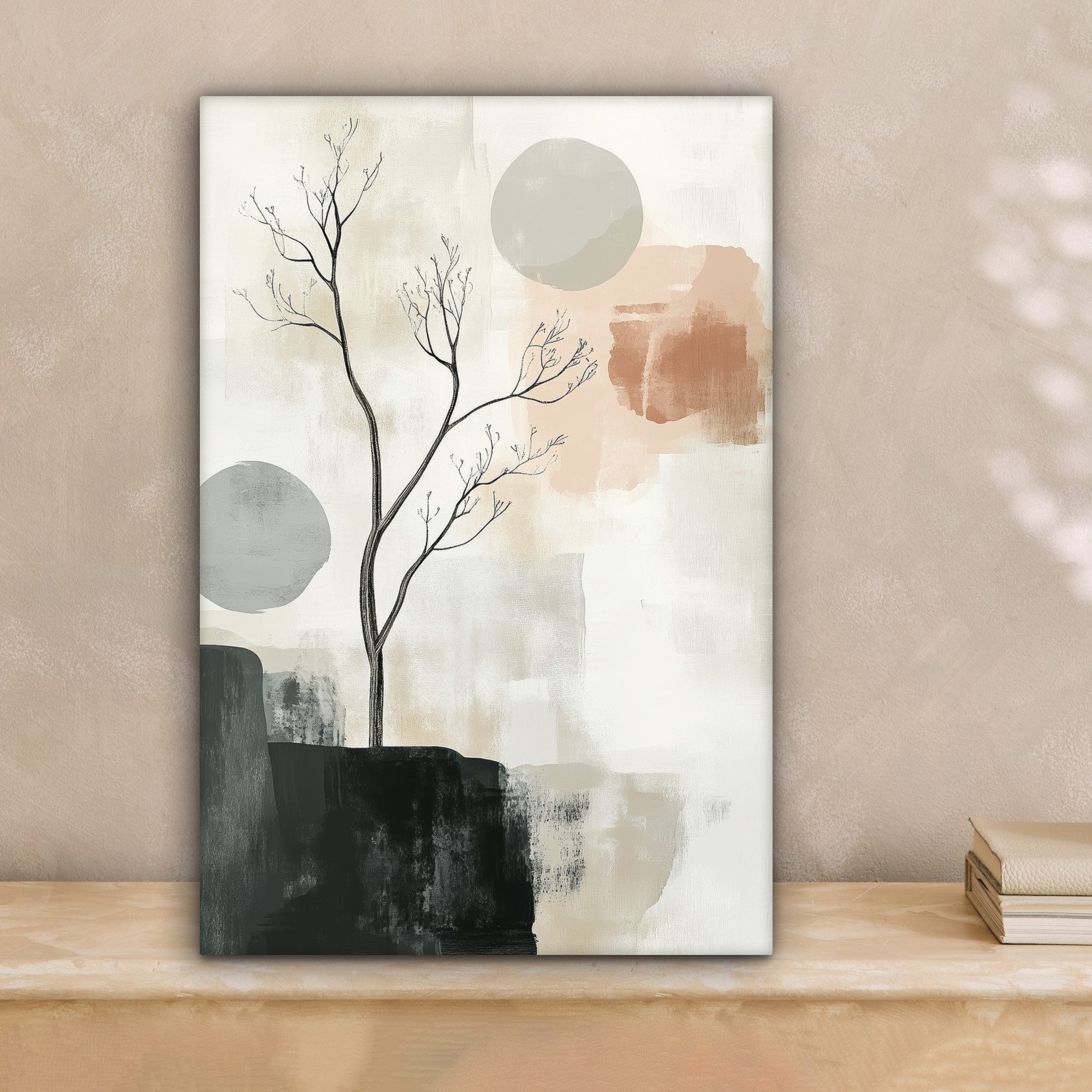 OneMillionCanvasses® Leinwandbild Wabi sabi - Beige - Pflanze, Fotodruck (1 günstig online kaufen