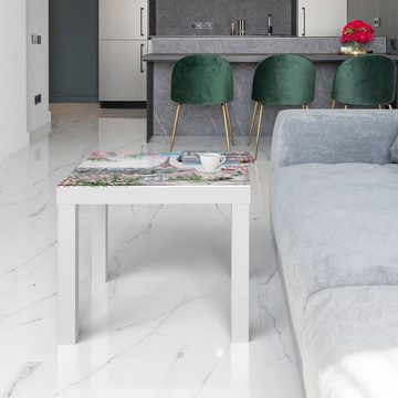 DEQORI Couchtisch 'Blumenmeer Paris', Glas Beistelltisch Glastisch modern