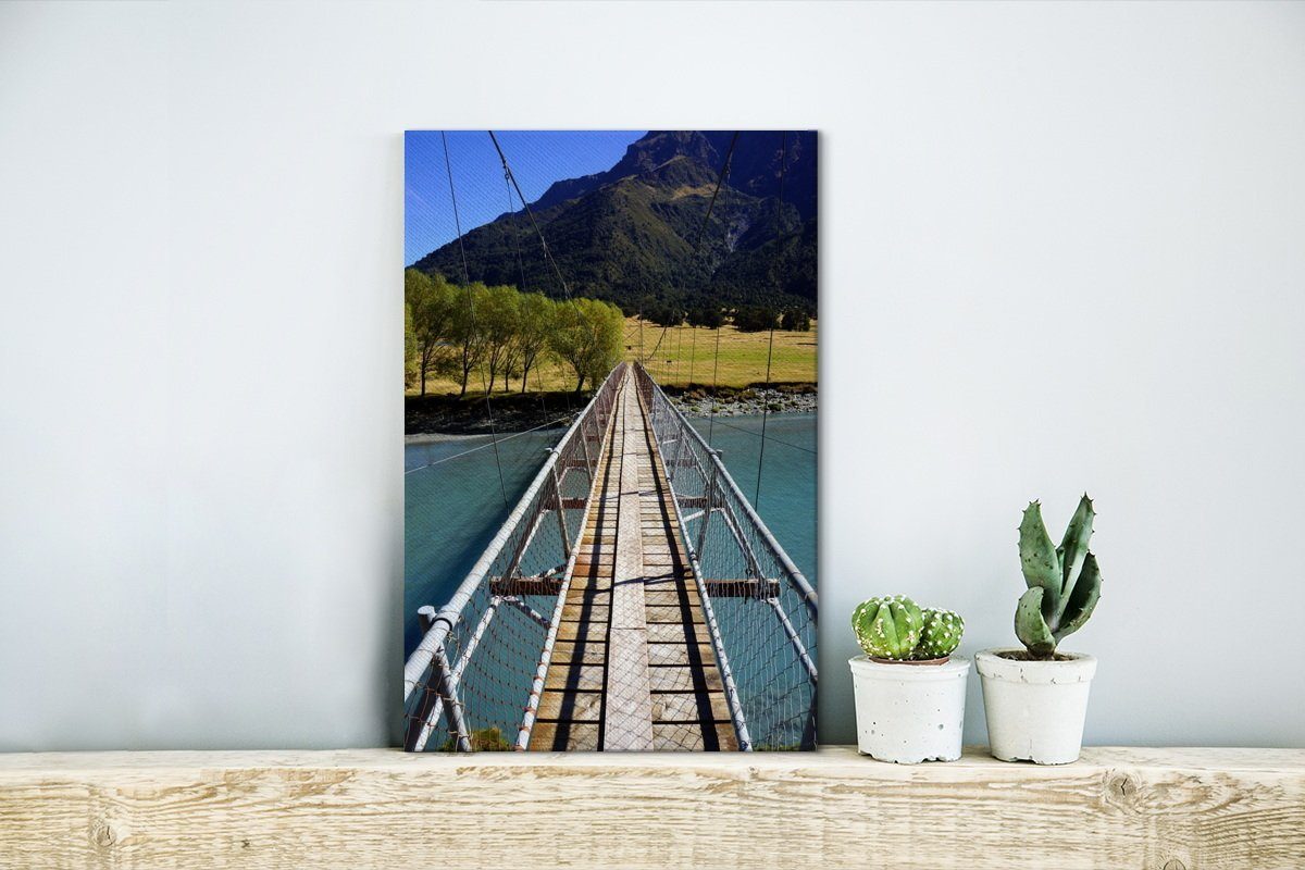 der Brücke 20x30 Aspiring National auf Park Südinsel, Zackenaufhänger, cm St), im fertig Mount Leinwandbild inkl. OneMillionCanvasses® Gemälde, bespannt (1 Leinwandbild
