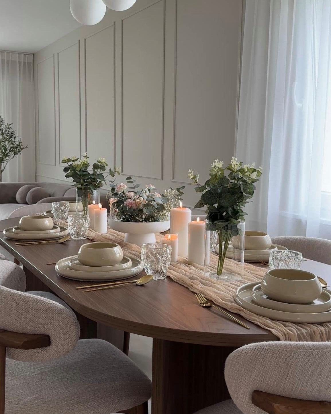 EKA Geschirr-Set Bondy Beige Teller-Set 25-teilig (25-tlg), Porzellan