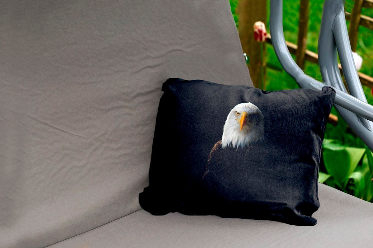 Weißkopfseeadlers, Porträt eines Dekokissenbezug, Dekokissen Kissenhülle Outdoor-Dekorationskissen, Polyester, MuchoWow Ein