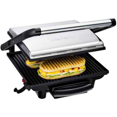 Tefal Kontaktgrill GC241D Inicio, 2000 W, fettarmes Grillen, gerillte Grillplatten antihaftbeschichtet, wenig Öl