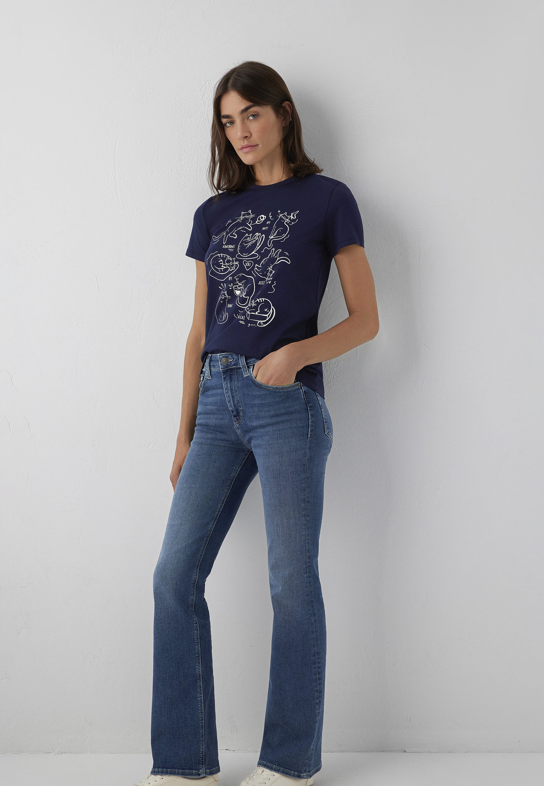 Mavi T-Shirt CAT PRINTED TSHIRT Katzen T-Shirt