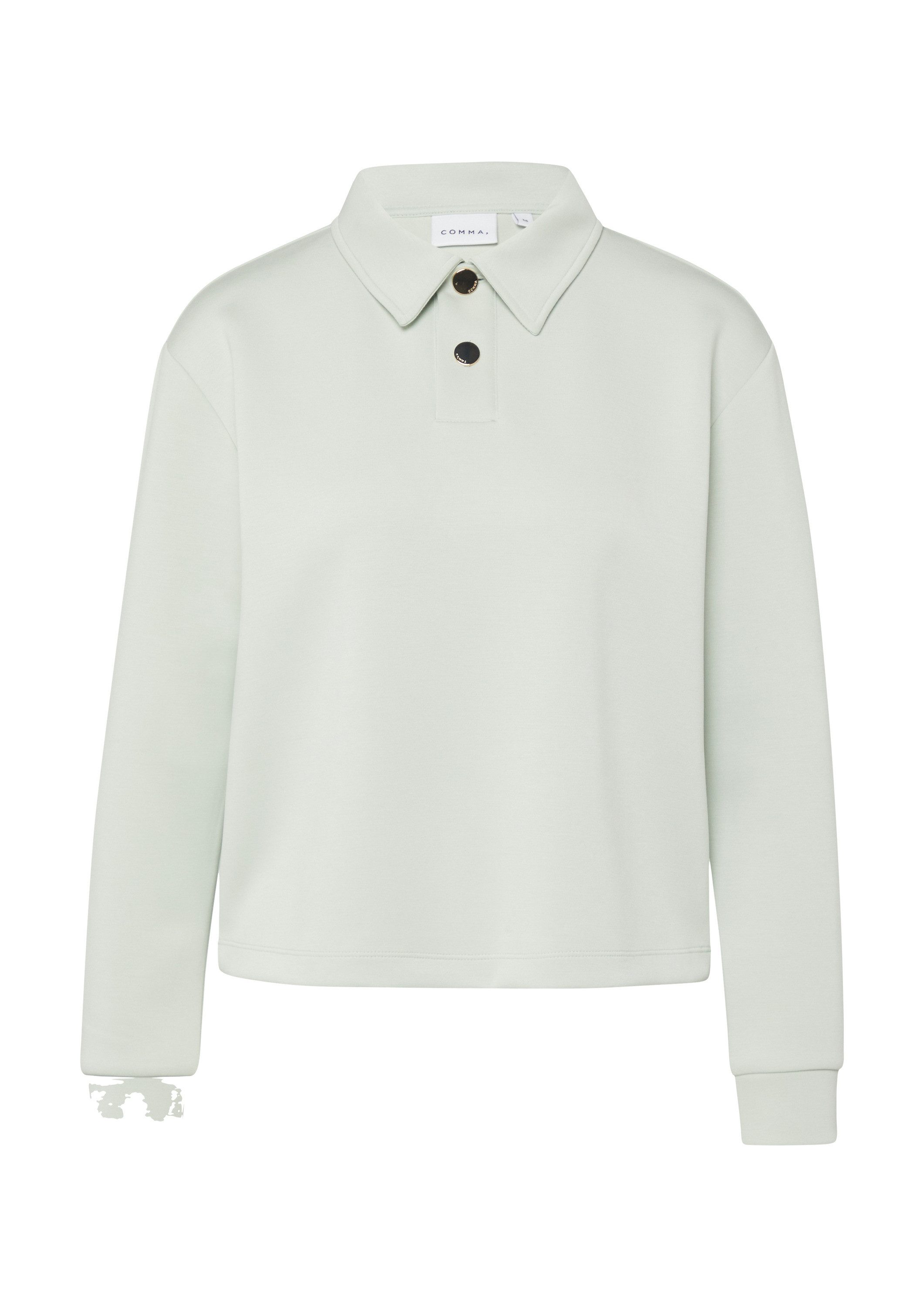comma Sweatshirt Sweatshirt Softes Sweatshirt mit Polokragen