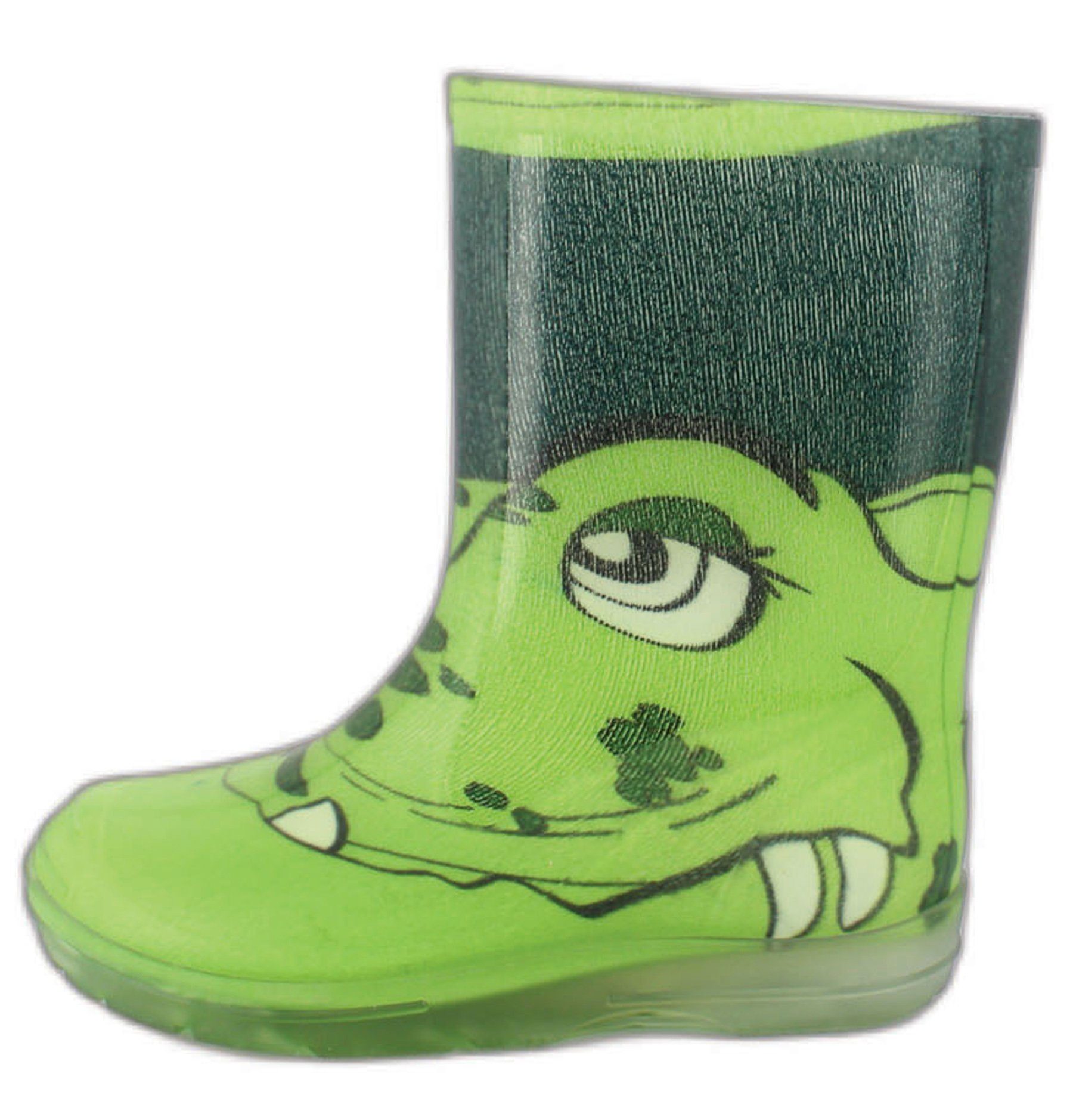 Beck Regenstiefel Croco Gummistiefel (für trockene Füße bei Regen und  Matschwetter) sehr robust, leichtes An- und Ausziehen, grüner Regenstiefel  für Mädchen und Jungs mit coolem Krokodil