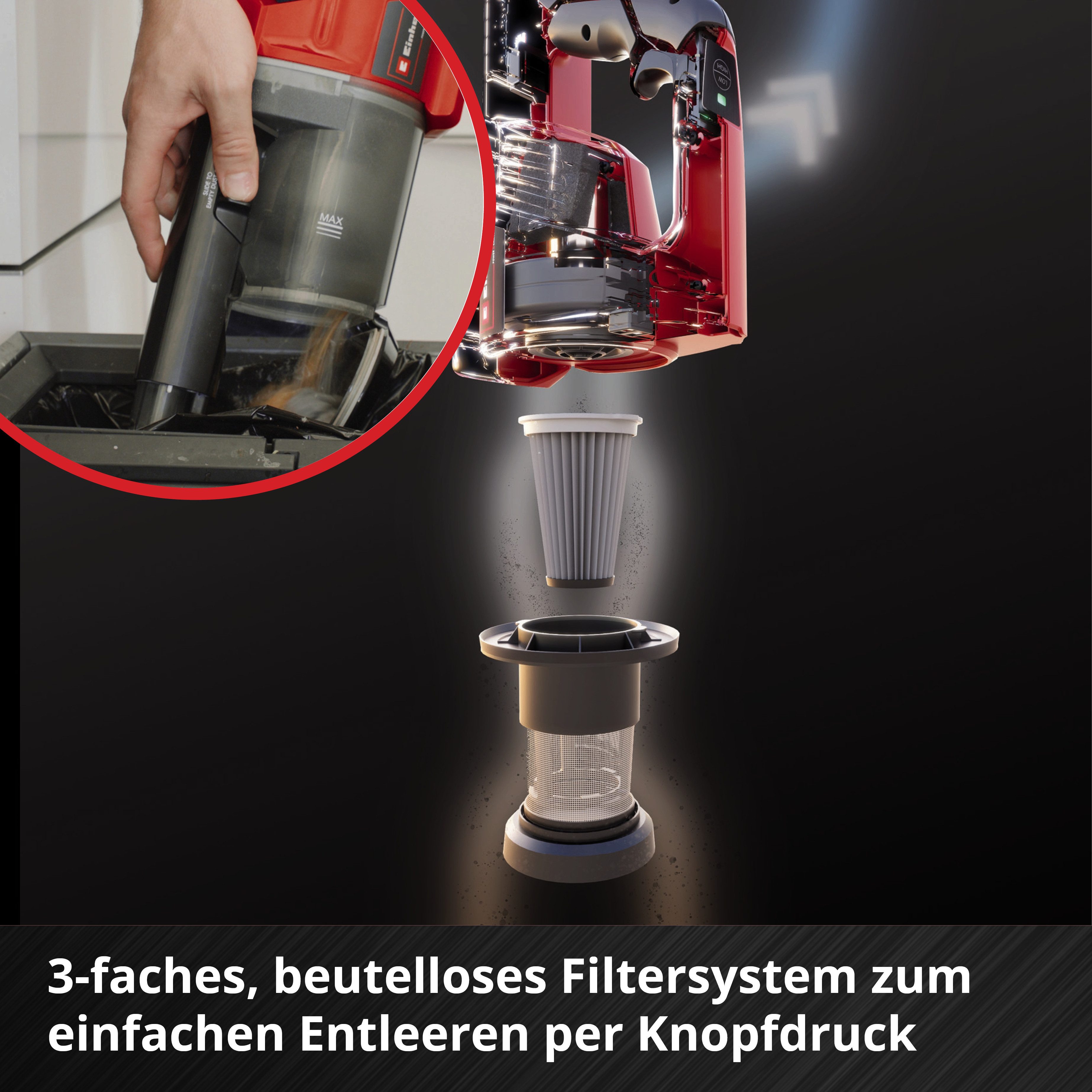 Einhell Akku-Stielstaubsauger »TE-SV 18 Li« (1x4,0Ah), beutellos, mit Akku