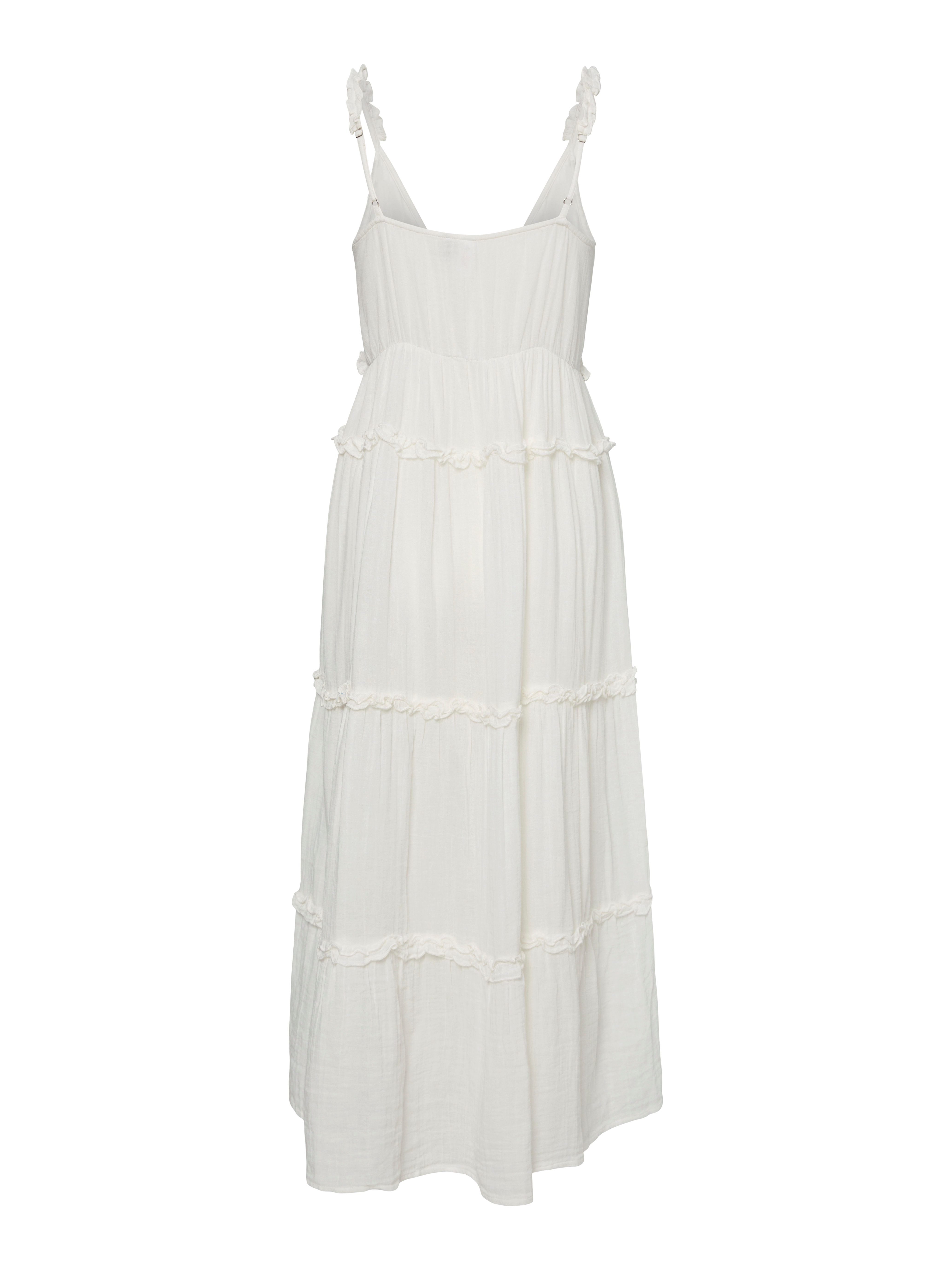 Y.A.S Trägerkleid YASANINA SL ANKLE DRESS S. NOOS Sommerkleid mit Rüschen, knöchellang, Baumwolle