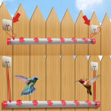 LifeImpree Futterhaus Vogelfutterspender für Vögel im Freien, Kolibri-Futterstation, Gartendekoration im Freien, 12 Futterlöcher