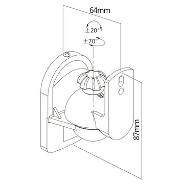 ARLI 4x Wandhalter für Lautsprecher weiss Lautsprecher-Wandhalterung, (4-tlg., Universal-Lautsprecherhalter, Universal Wandhalterung Boxen Wand Halter Halterung)