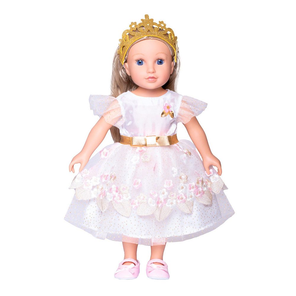 Heless Babypuppe Puppen-Prinzessinnenkleid - Kirschblüte - mit goldener Krone - Gr. 35