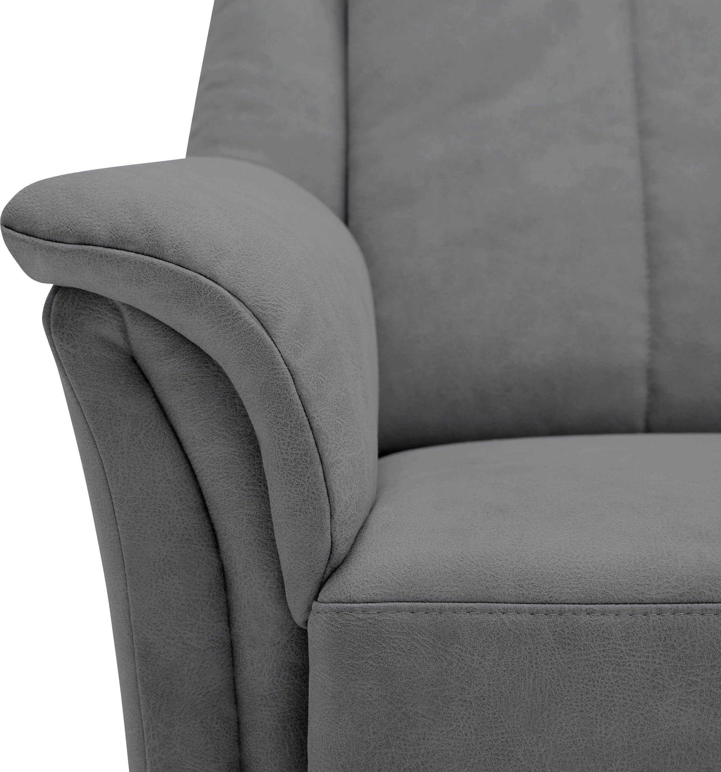 VILLA BECK Polstergarnitur Lugano, (Set, Sitzhöhe Sessel in 3-Sitzer Kopfteilverstellung, 49 cm, 3-tlg), und 2x