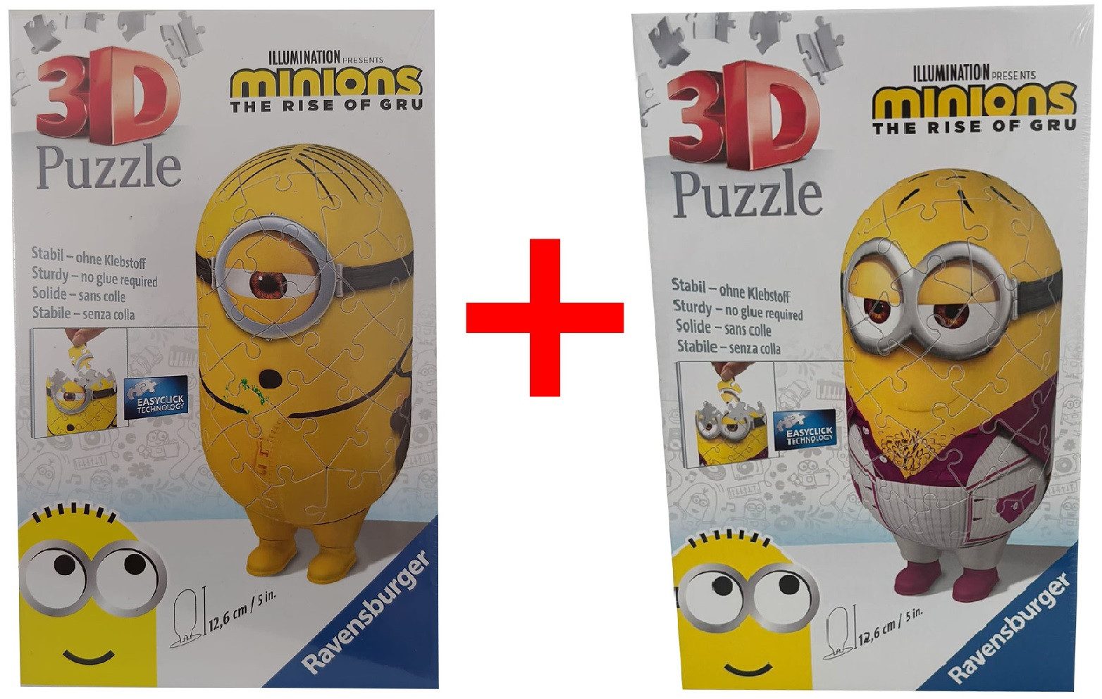 Ravensburger 3D-Puzzle Ravensburger Minions Stuart + Kevin 3D-Puzzle The Rise of Gru 59 Teile, Puzzleteile