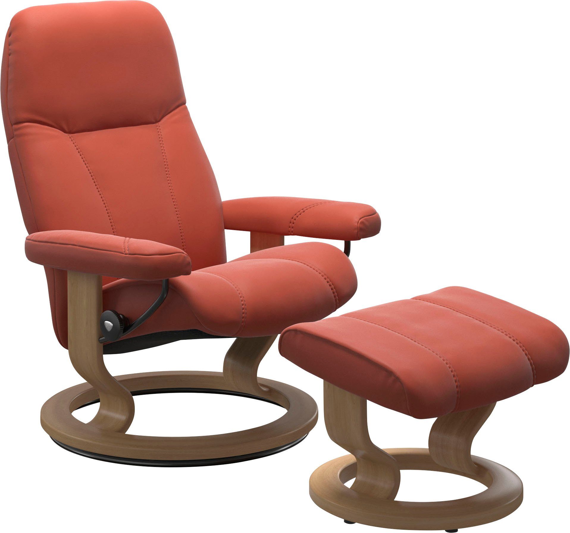 Hocker), Gestell mit mit Classic Eiche Größe Hocker, S, Consul Base, mit Relaxsessel (Set, Relaxsessel Stressless®