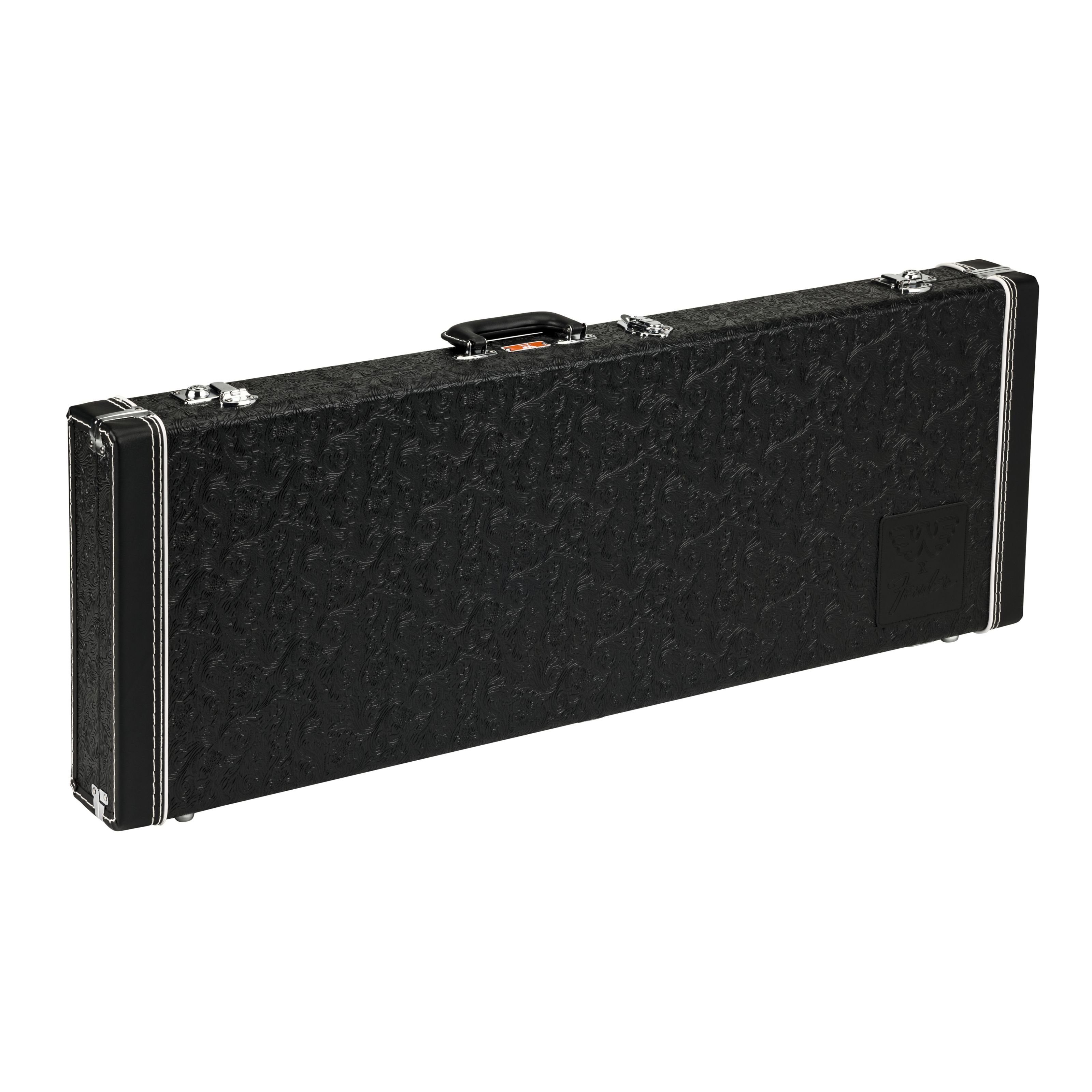 Fender E-Gitarren-Koffer, Waylon Jennings Stratocaster/Telecaster Case Black Tooled Leather -