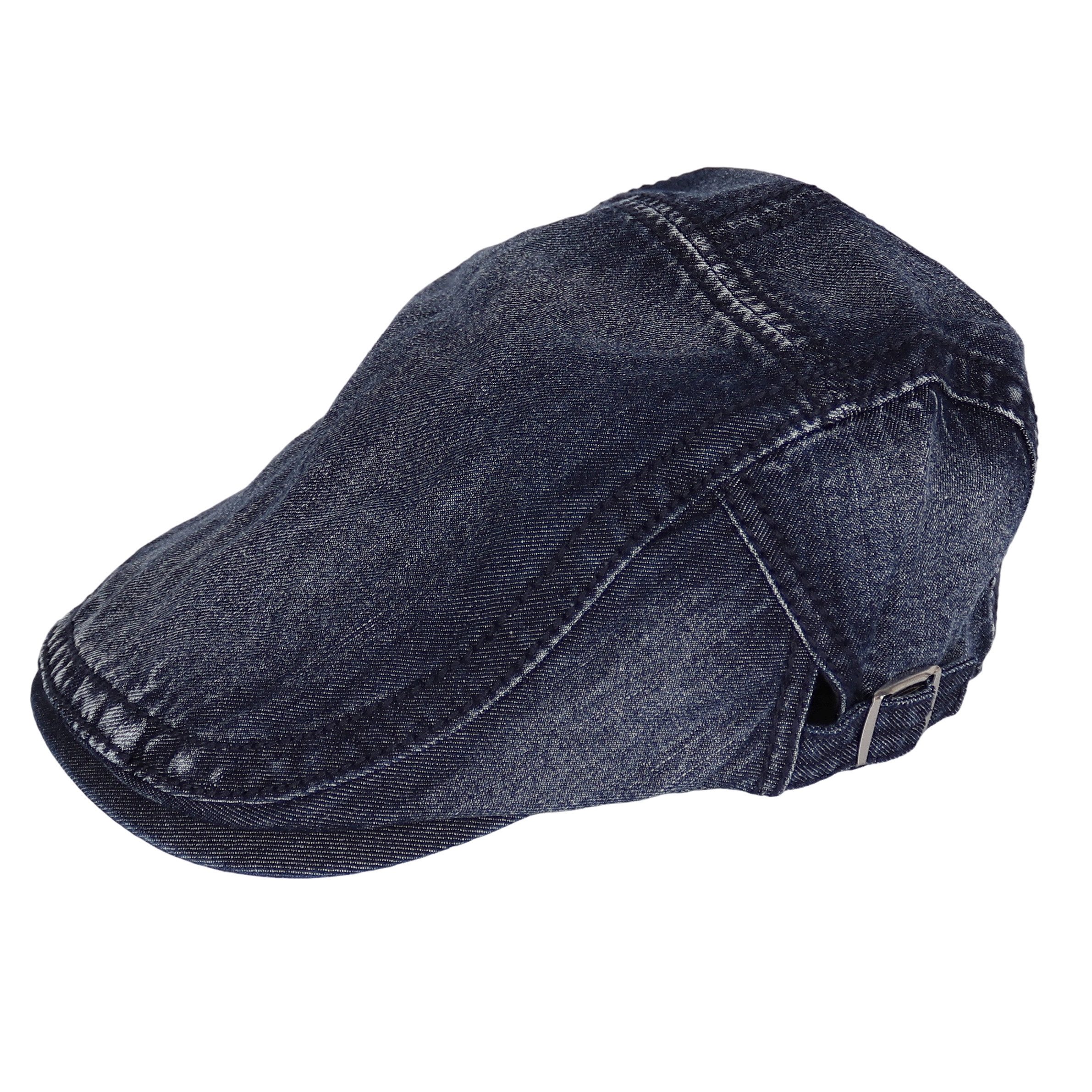 MIRROSI Schiebermütze mit Shirm, Stoff aus Jeans, aus 100% Baumwolle (Outdoor Cap, Flatcap, Feldmütze, Gatsby Cap, Herrenmütze) Atmungsaktiv, Einheitsgröße, Unisex, Damen Herren