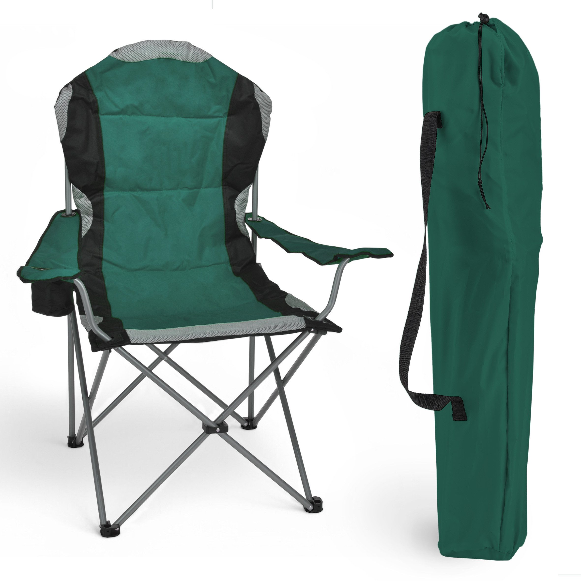 Spetebo Regiestuhl Regie Klappstuhl DELUXE mit Getränkehalter - grün