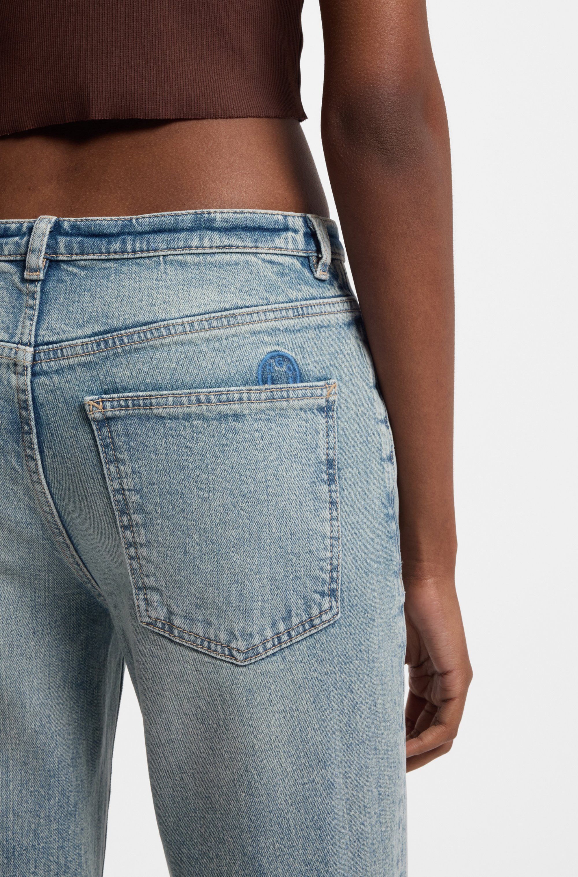 HUGO Blue Bootcut-Jeans Gelissa Mid Rise, weit ausgestellt günstig online kaufen
