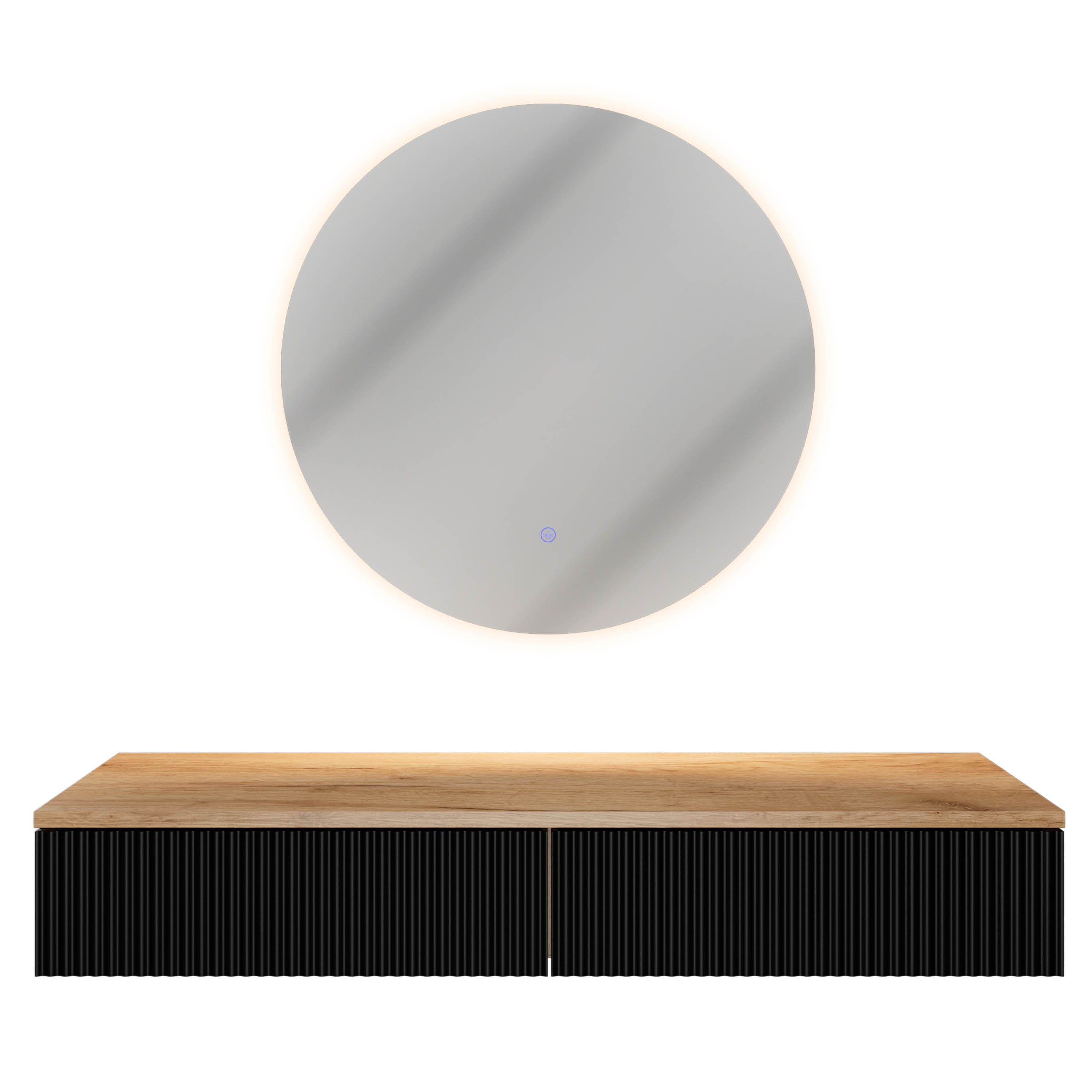 Planetmöbel Konsolentisch AMYRA Flurtisch 100 cm, NOVA Spiegel mit Beleuchtung 60 - 100 cm (Konsolentisch 100 cm, 2-St., inkl. Spiegel mit Beleuchtung rund 60x6 – Bild 2 von 5