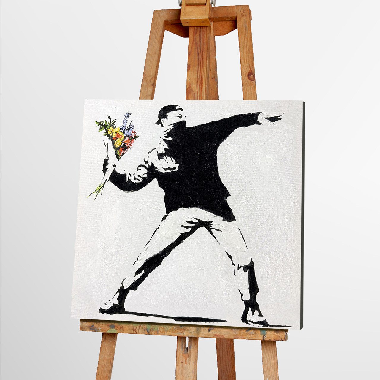 ArtUniverse Gemälde Leinwandbild Blumenwerfer II 60 x 60 cm, Menschenmotiv