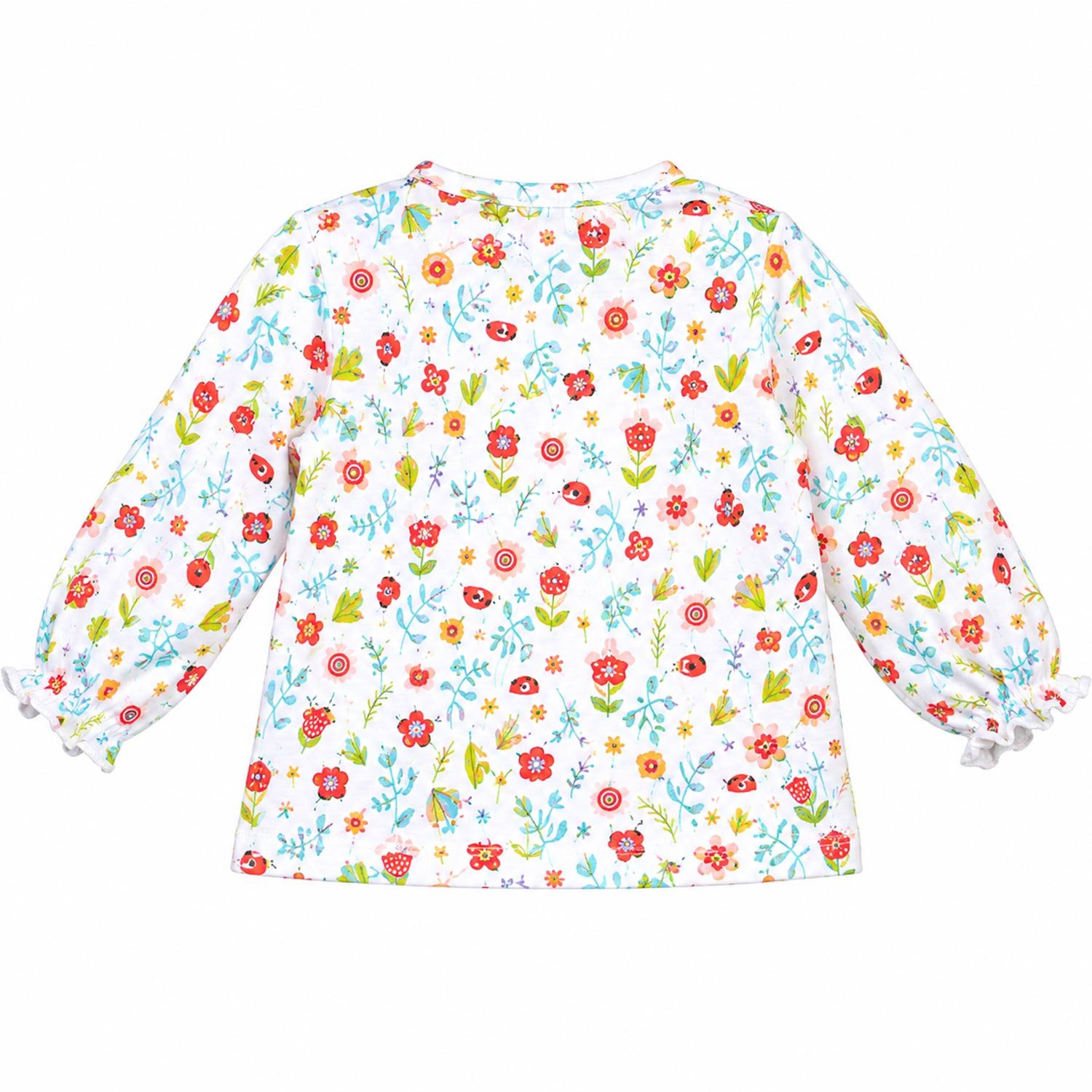 BONDI Langarmshirt Langarmshirt 'Blümchen und Käfer' 93692 - Weiß / B