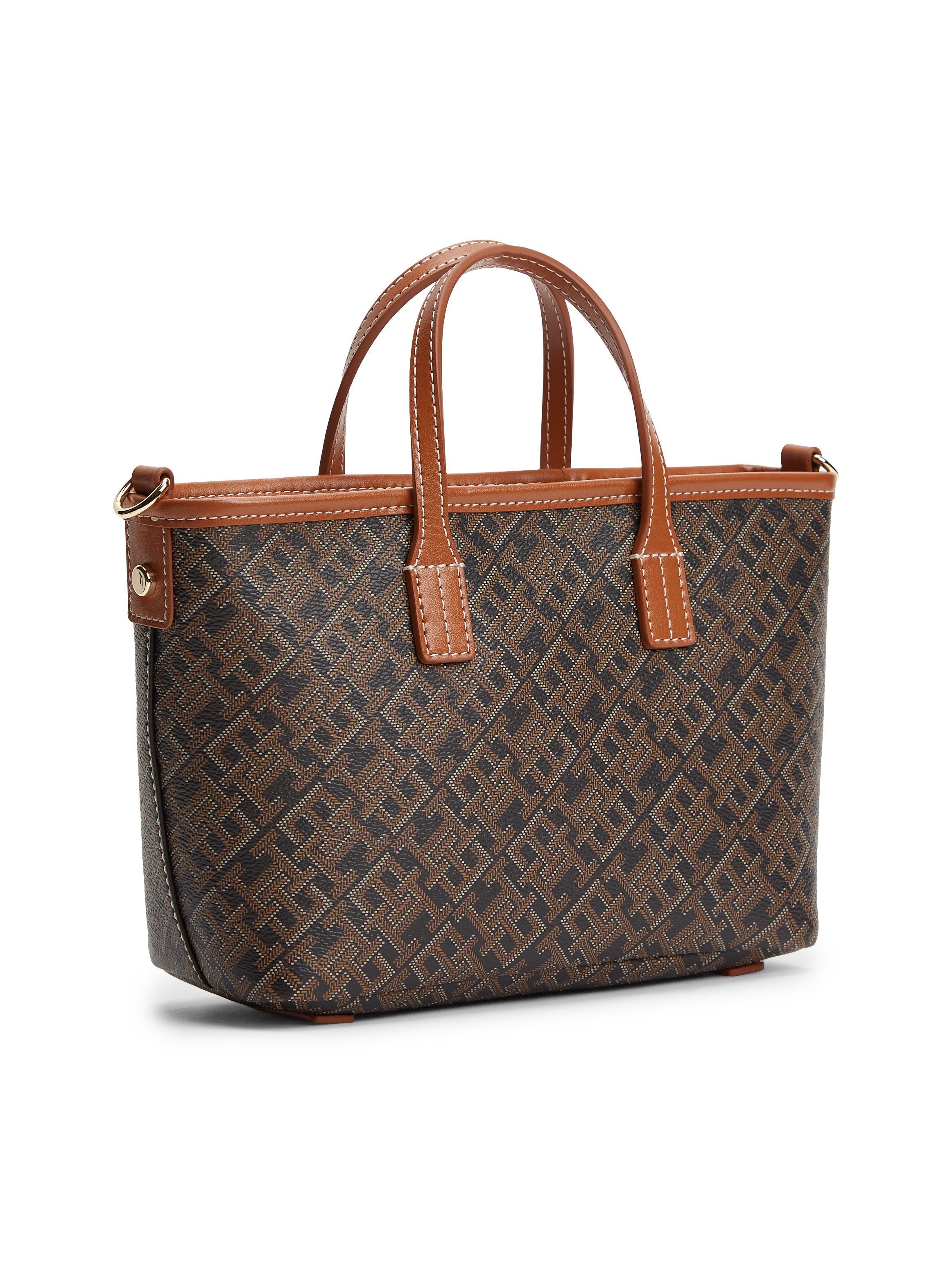 Tommy Hilfiger Tragetasche TH MONOPLAY MINI TOTE LE, Damen Handtasche, Umhängetasche, Schultertasche mit TH-Allover-Druck