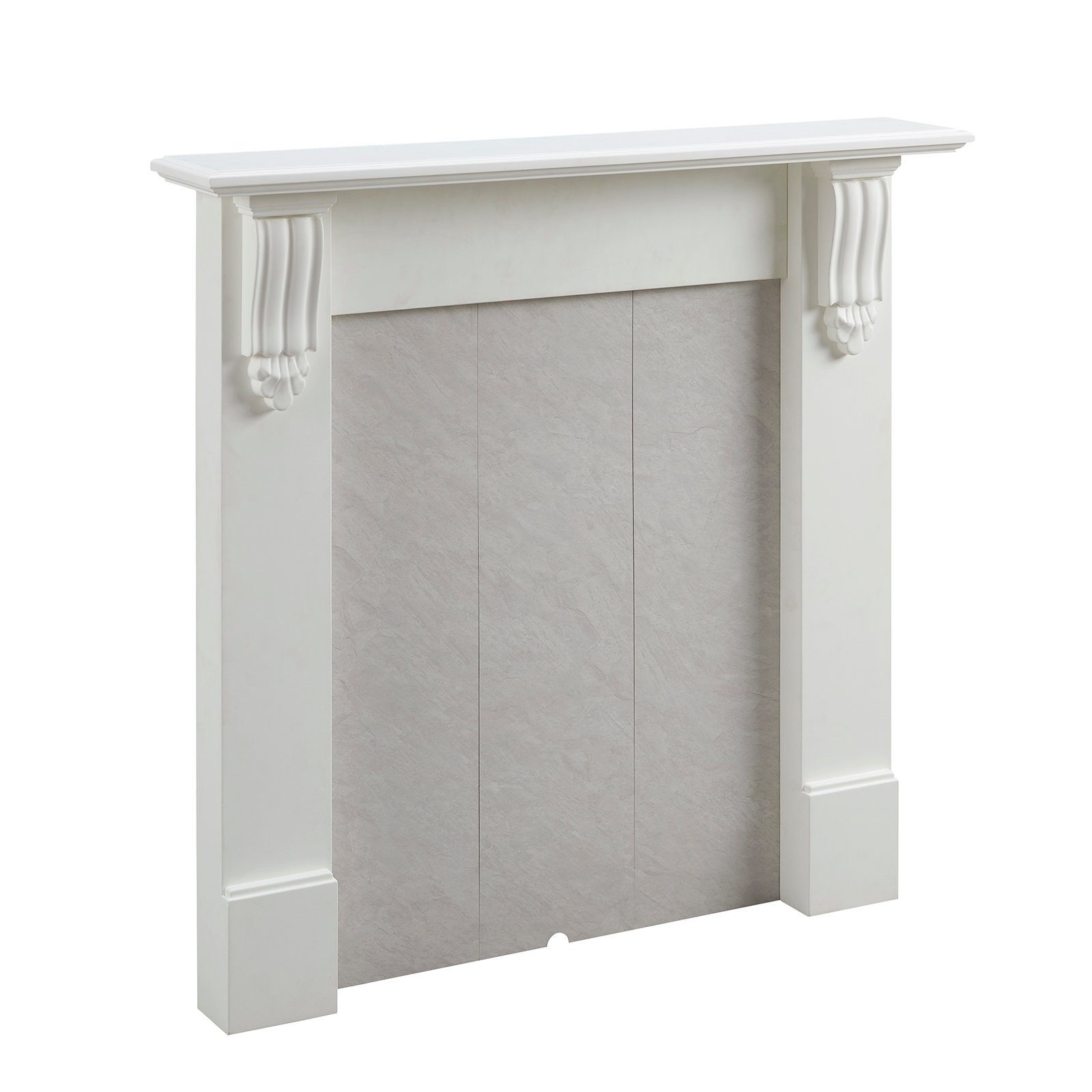 Balderia Elektrokamin Grace, Kaminmantel, Weiß mit hellgrau marmorierter Fe günstig online kaufen